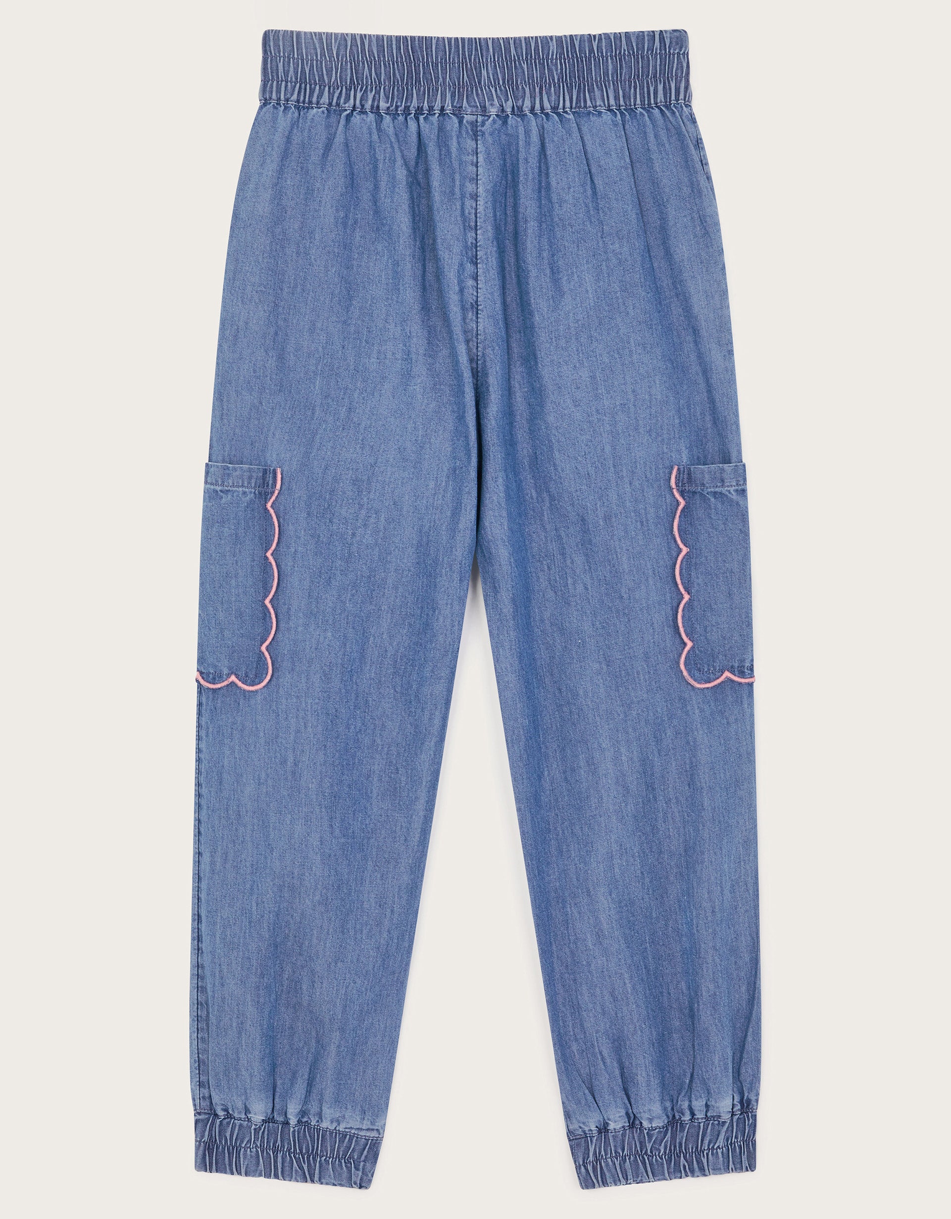 PANTALONE - EMB CHAMBRAY CARGO TROUSE