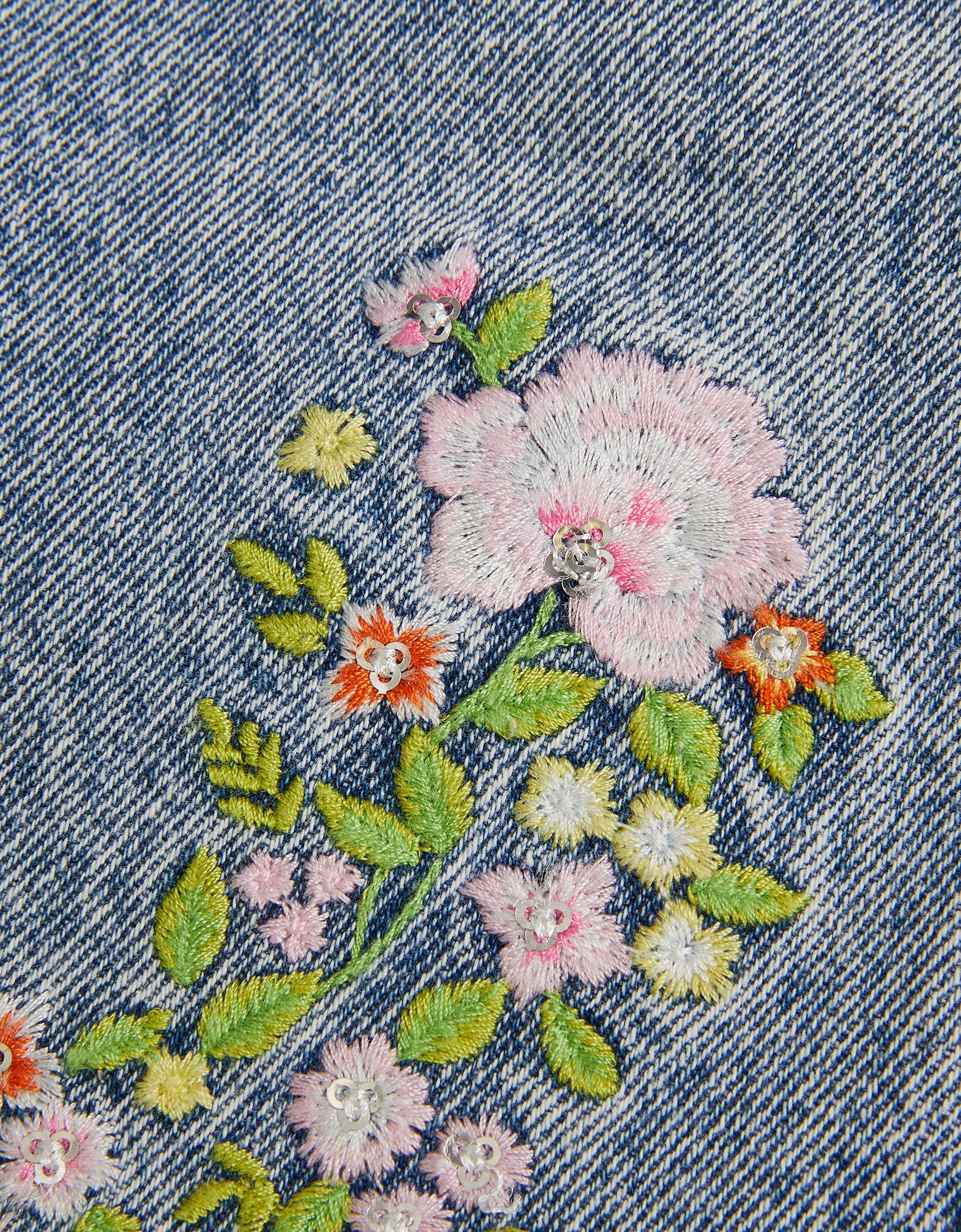 SORTS - FLORAL EMB SEQUIN DENIM S