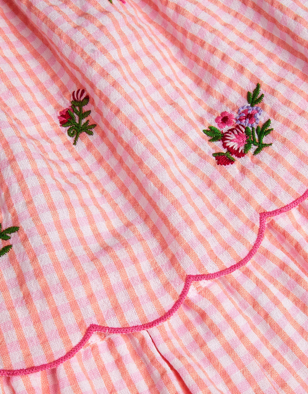 KOMBINEZON - GINGHAM EMB PLAYSUIT