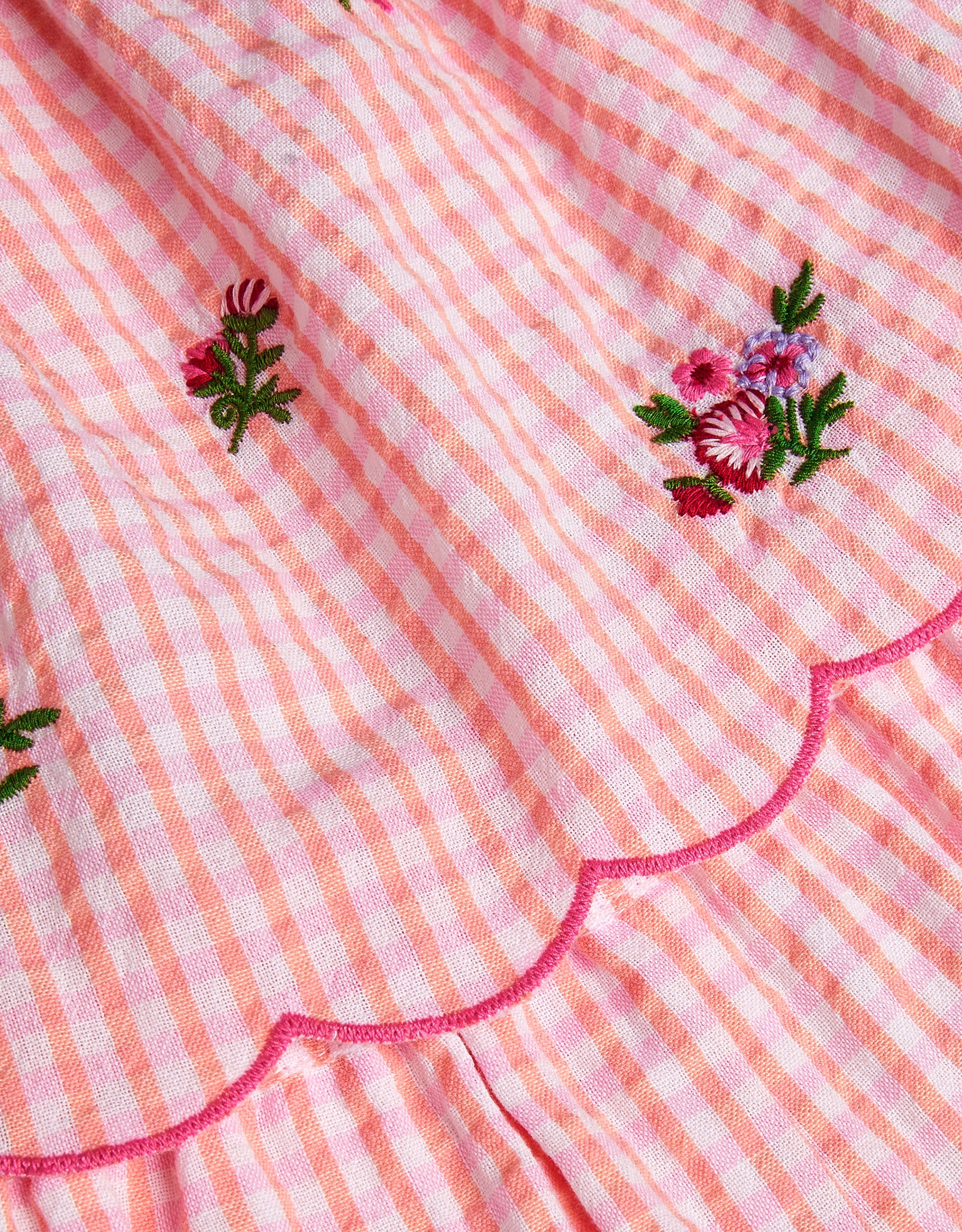 KOMBINEZON - GINGHAM EMB PLAYSUIT