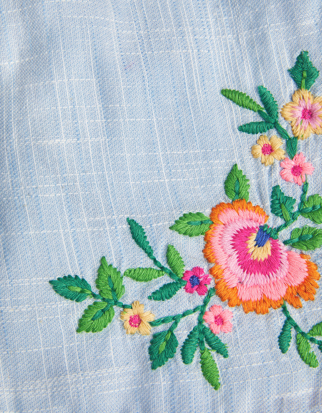SORTS - FLORAL EMBROIDERED SLUB