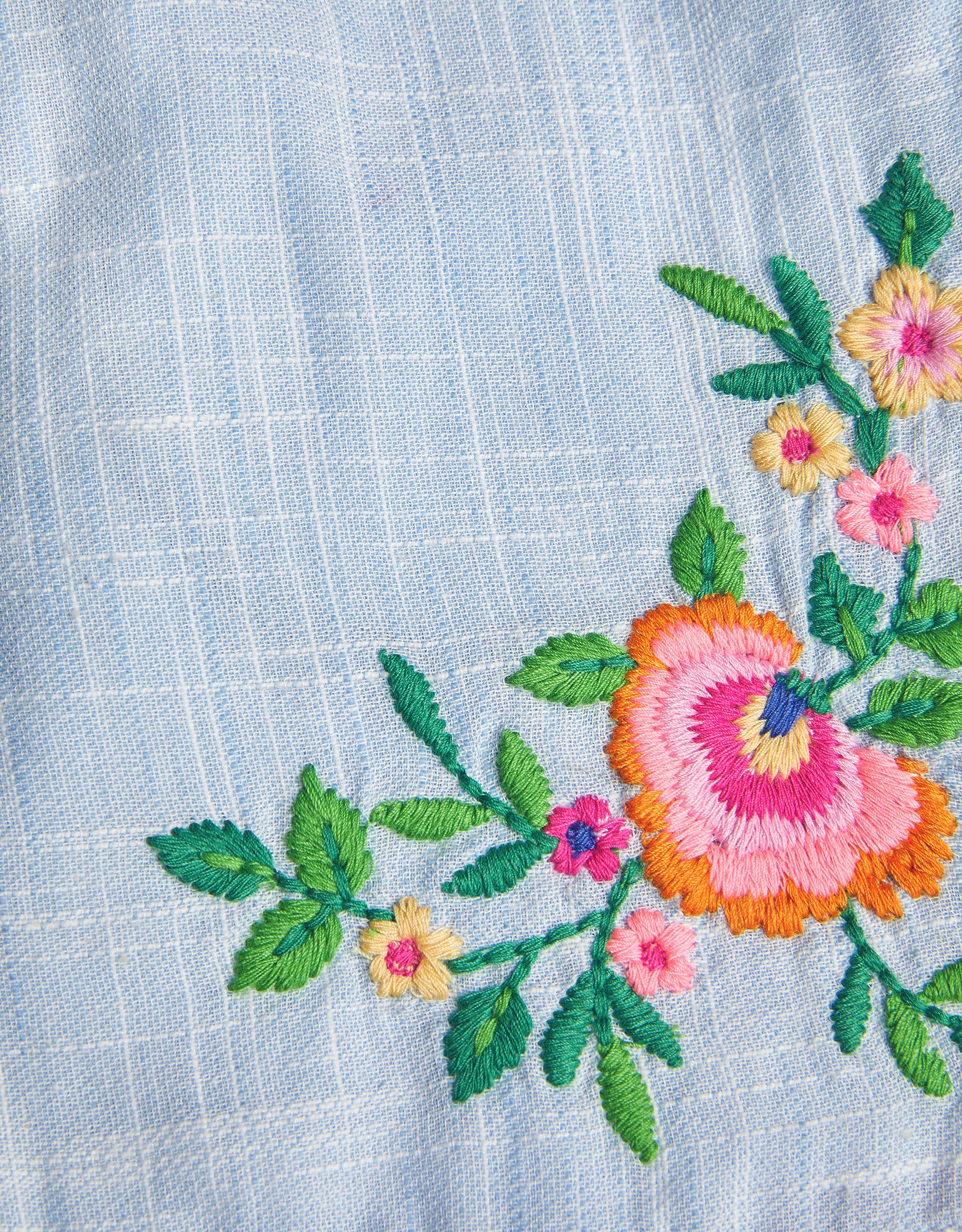 SORTS - FLORAL EMBROIDERED SLUB