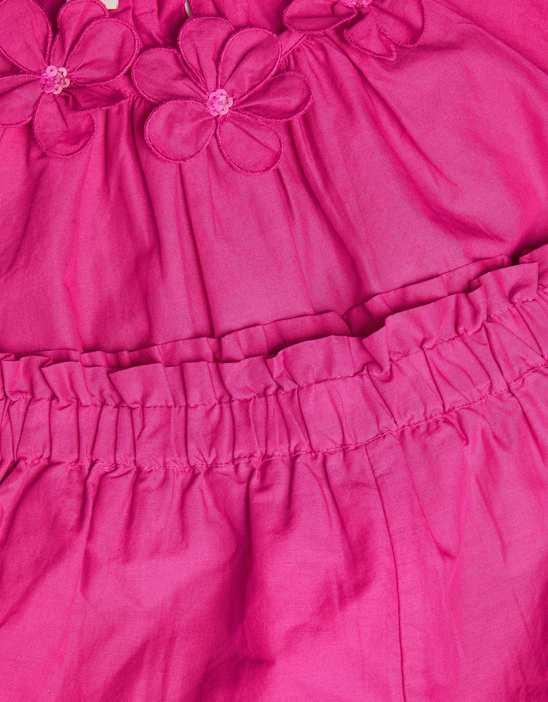 SET - HOT PINK EMB BLOUSE & SHO
