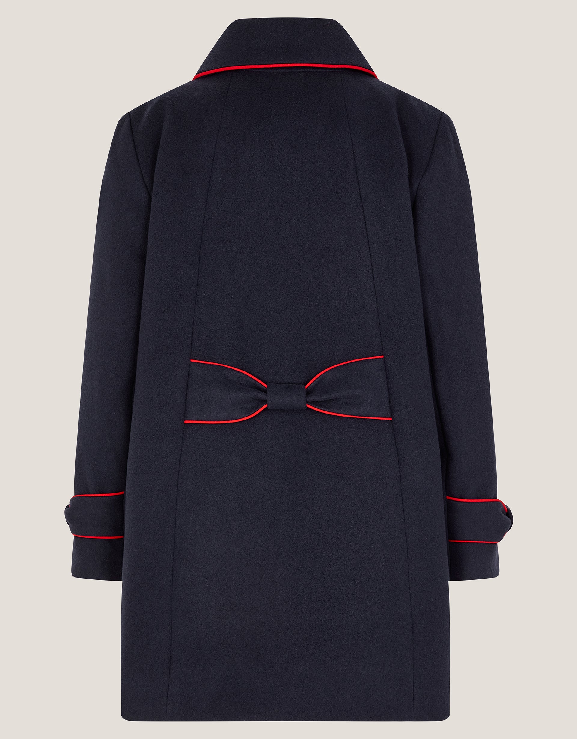 KAPUT - RED PIPED BOW COAT