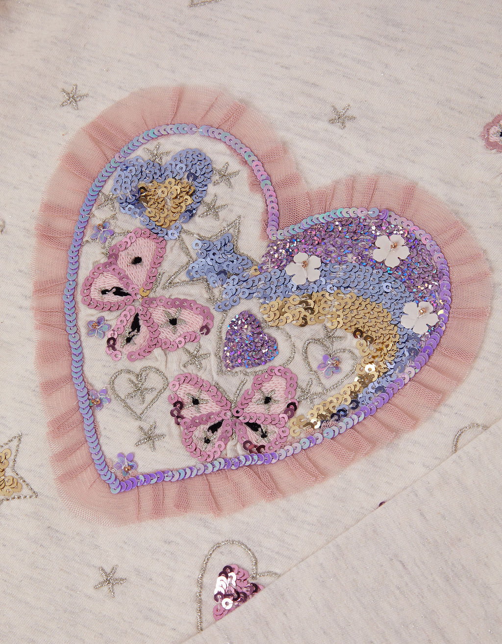 MAJICA - SPARKLE HEART BFFLY TEE
