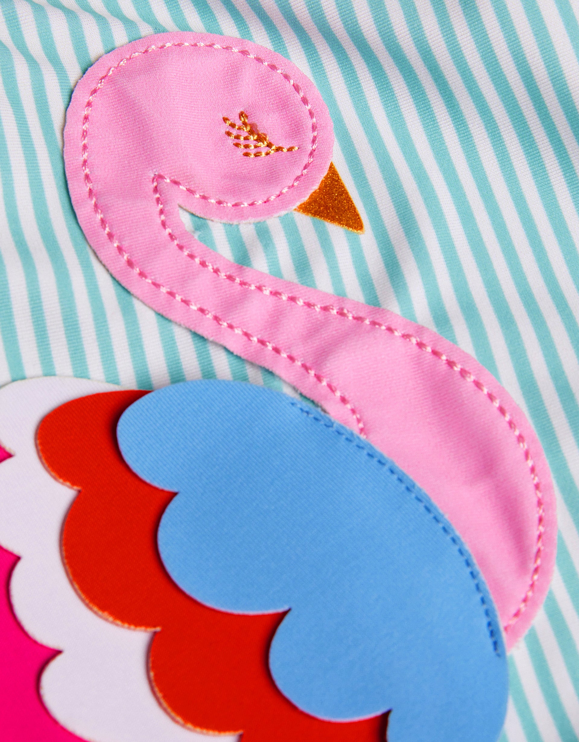 KUPACI KOSTIM - BABY GIRLS FLAMINGO APPLI