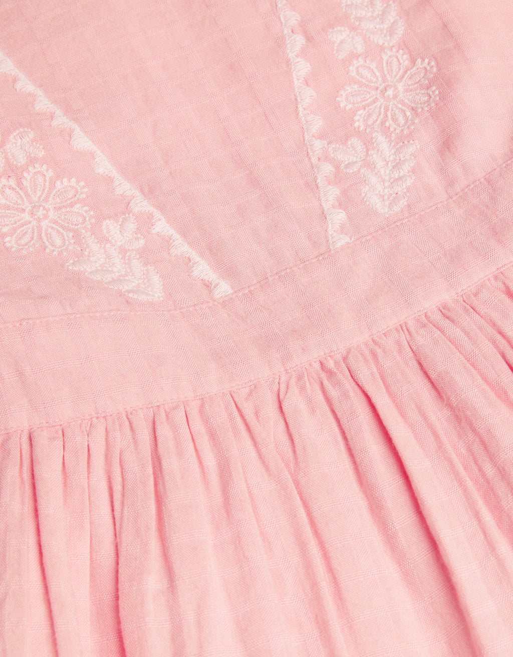 HALJINA - PINK COTTON EMB DRESS
