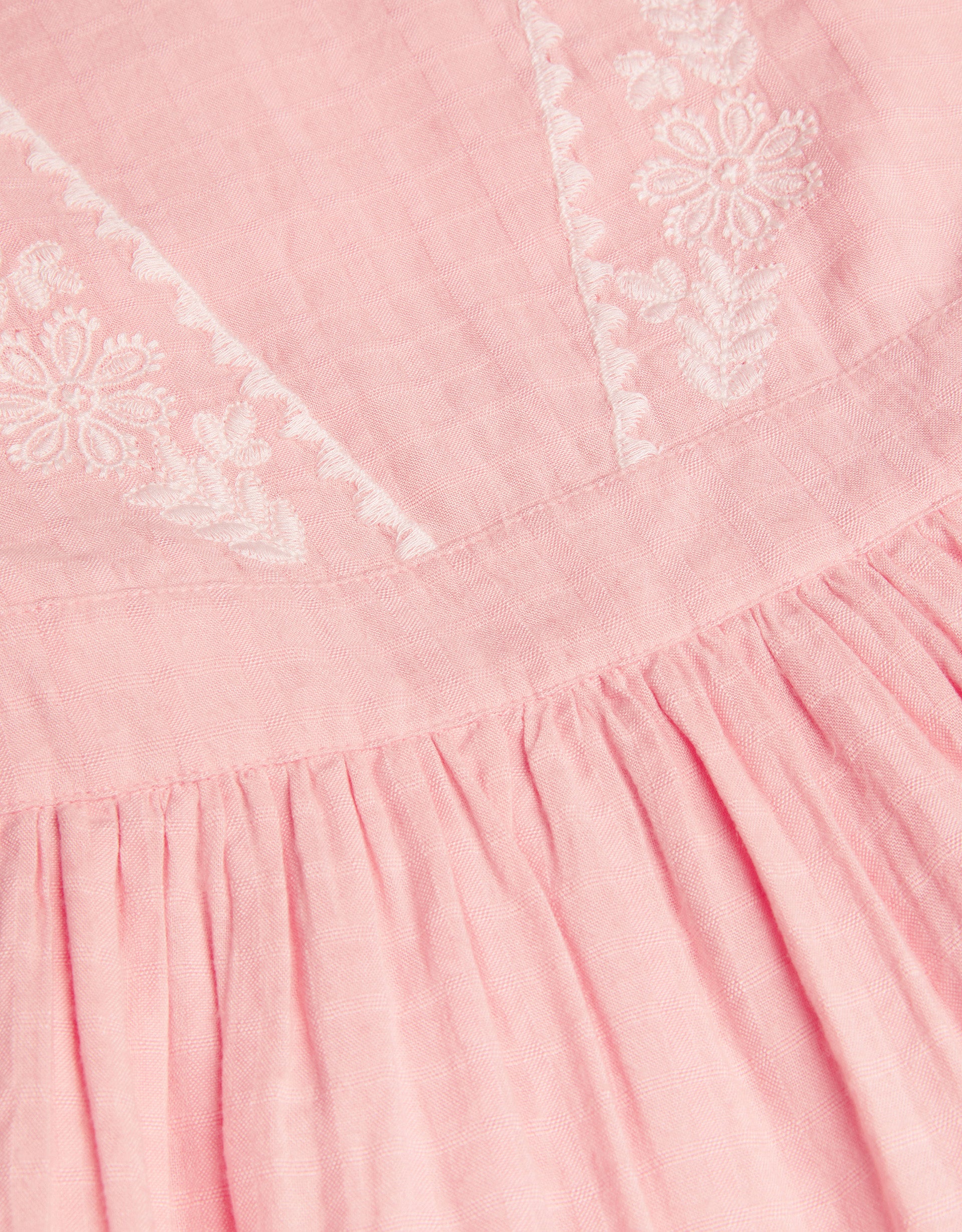 HALJINA - PINK COTTON EMB DRESS