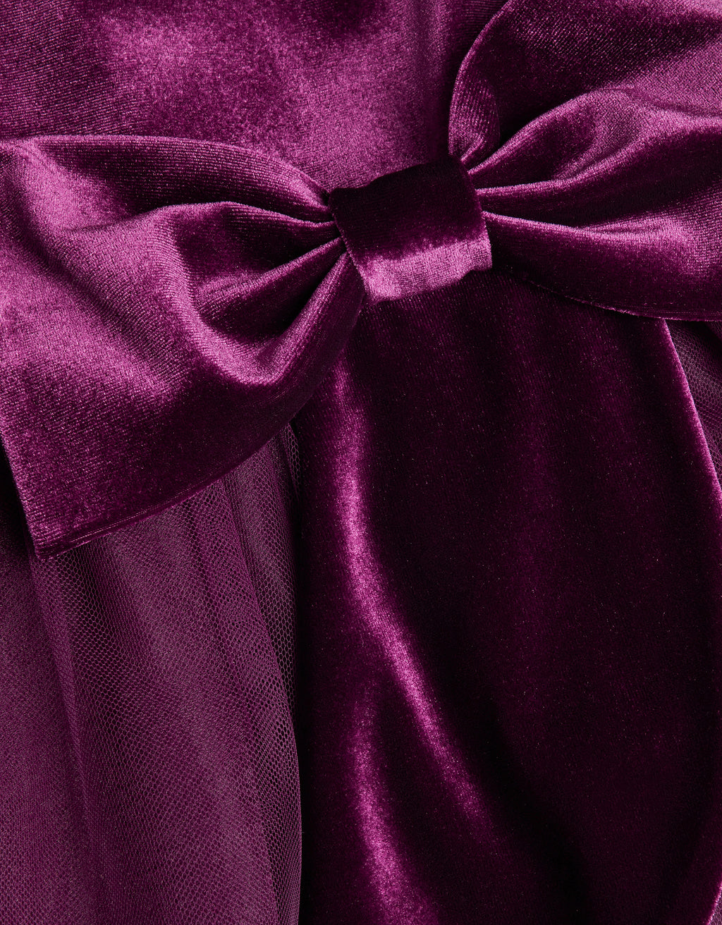 HALJINA - VELVET WATERFALL BOW DRES