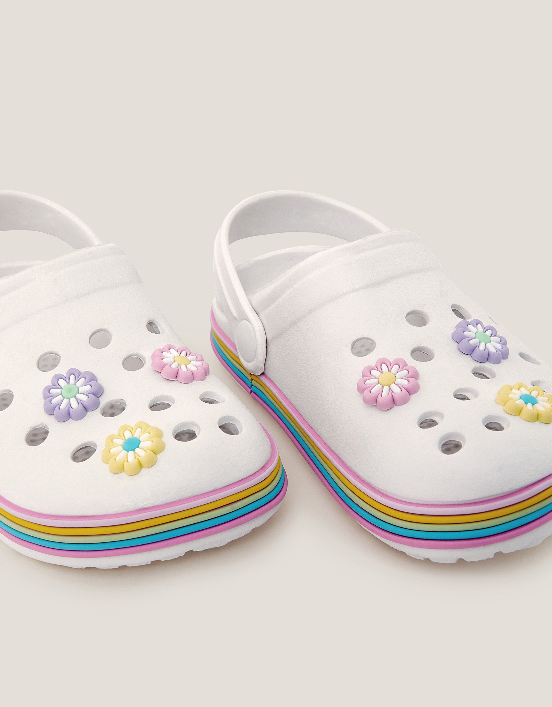 PAPUCE - IVORY FLOWER STRIPE CLOG