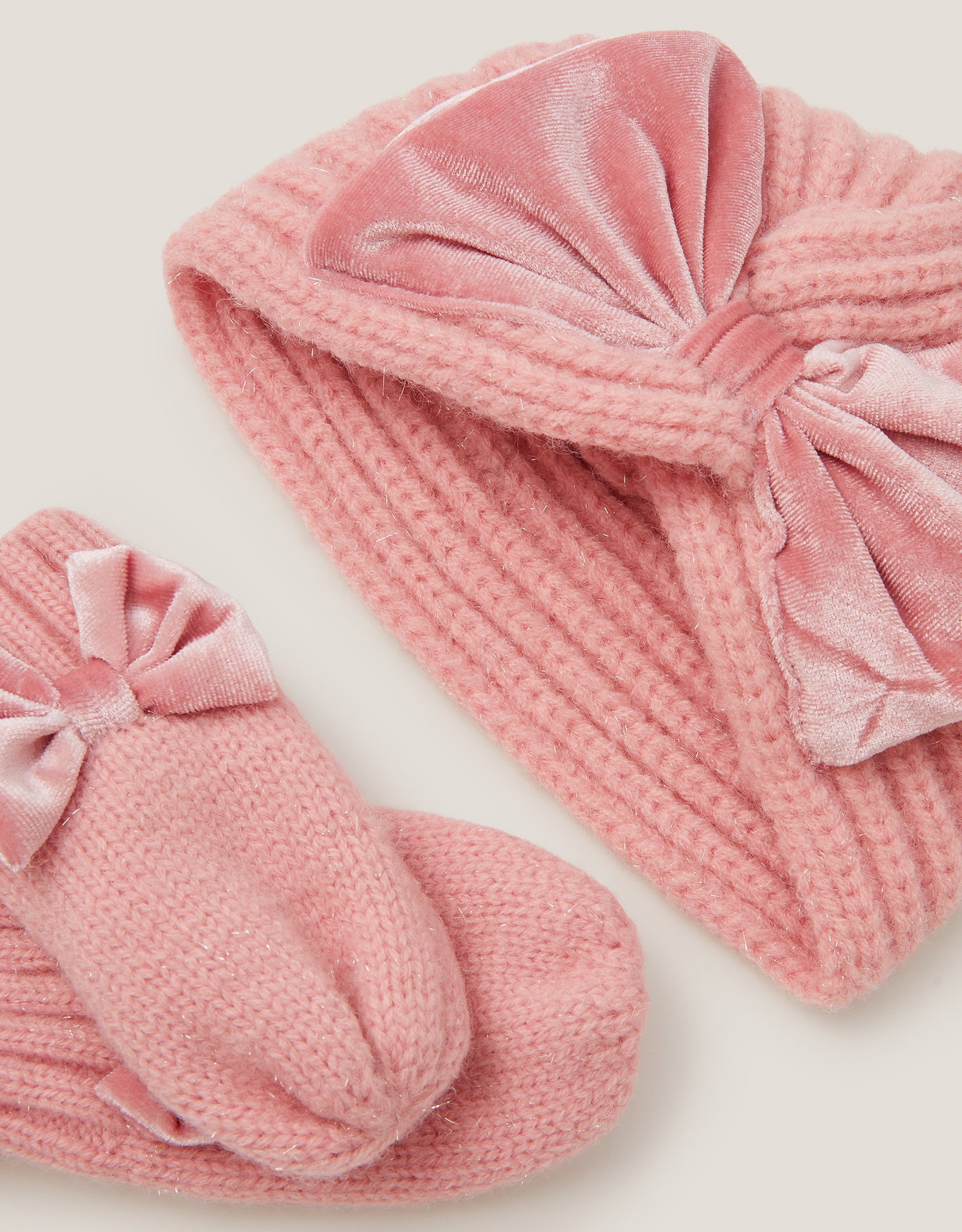 SET KAPA I RUKAVICE - BABY TURBAN BOW HAT W/ MI