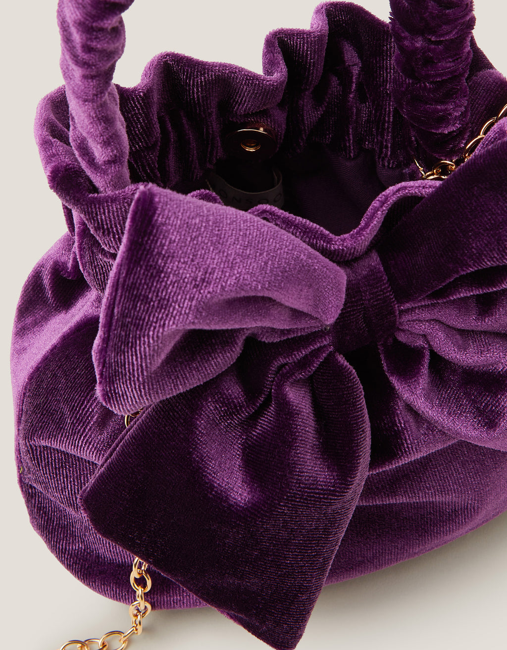 TORBA - PUFF BOW VELVET POUCH BAG