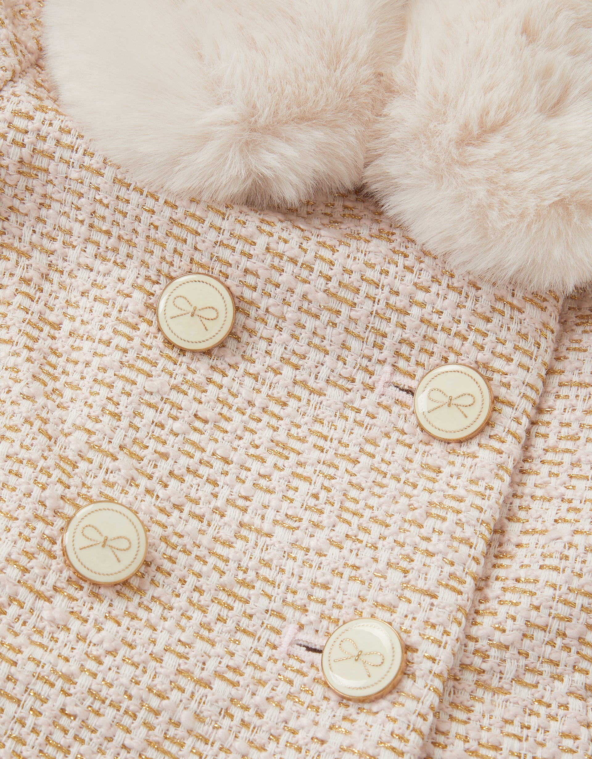 KAPUT - BABY TWEED COAT FUR CLLAR