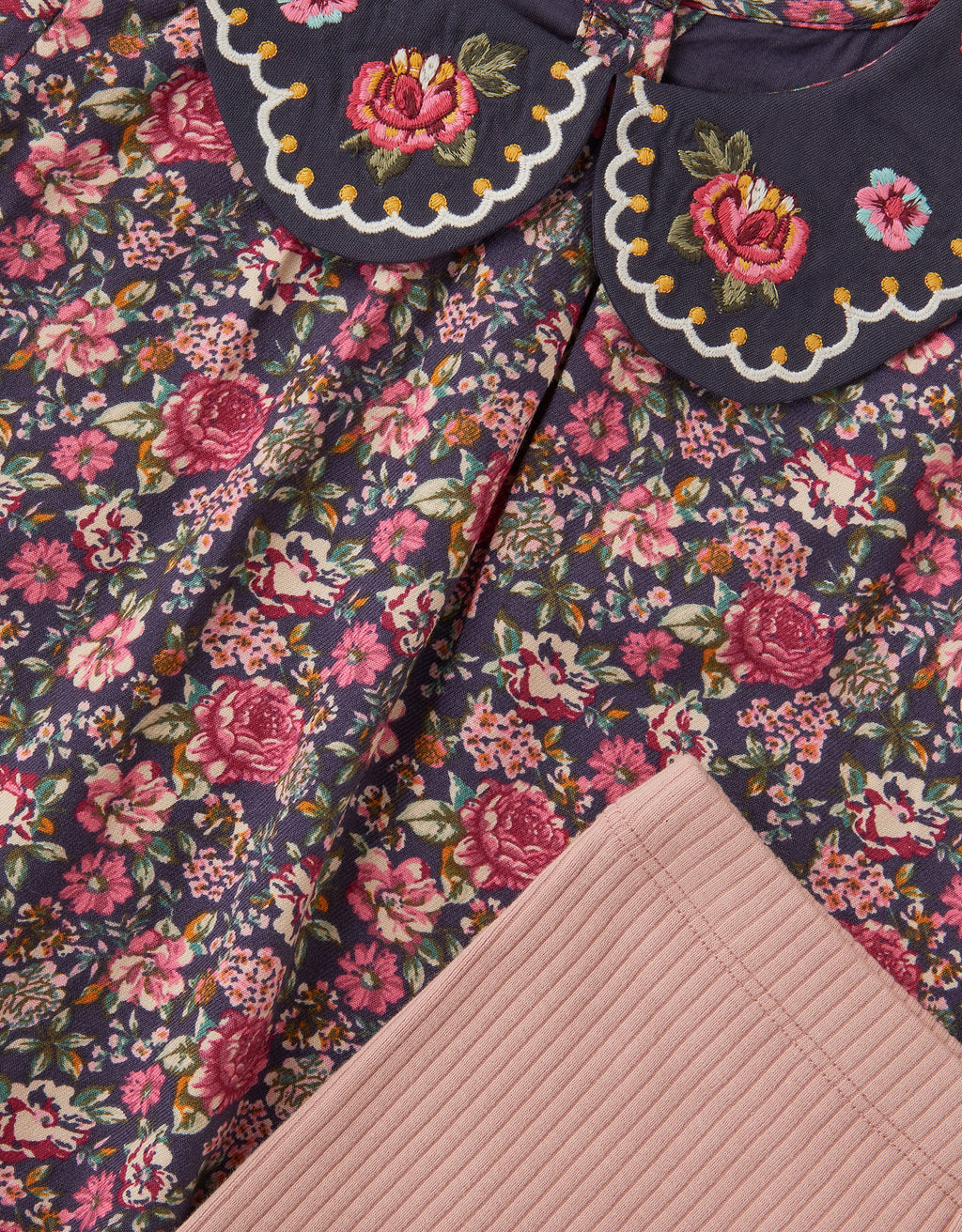 HELANKE - NAVY FLRL BLOUSE/ LEGGING