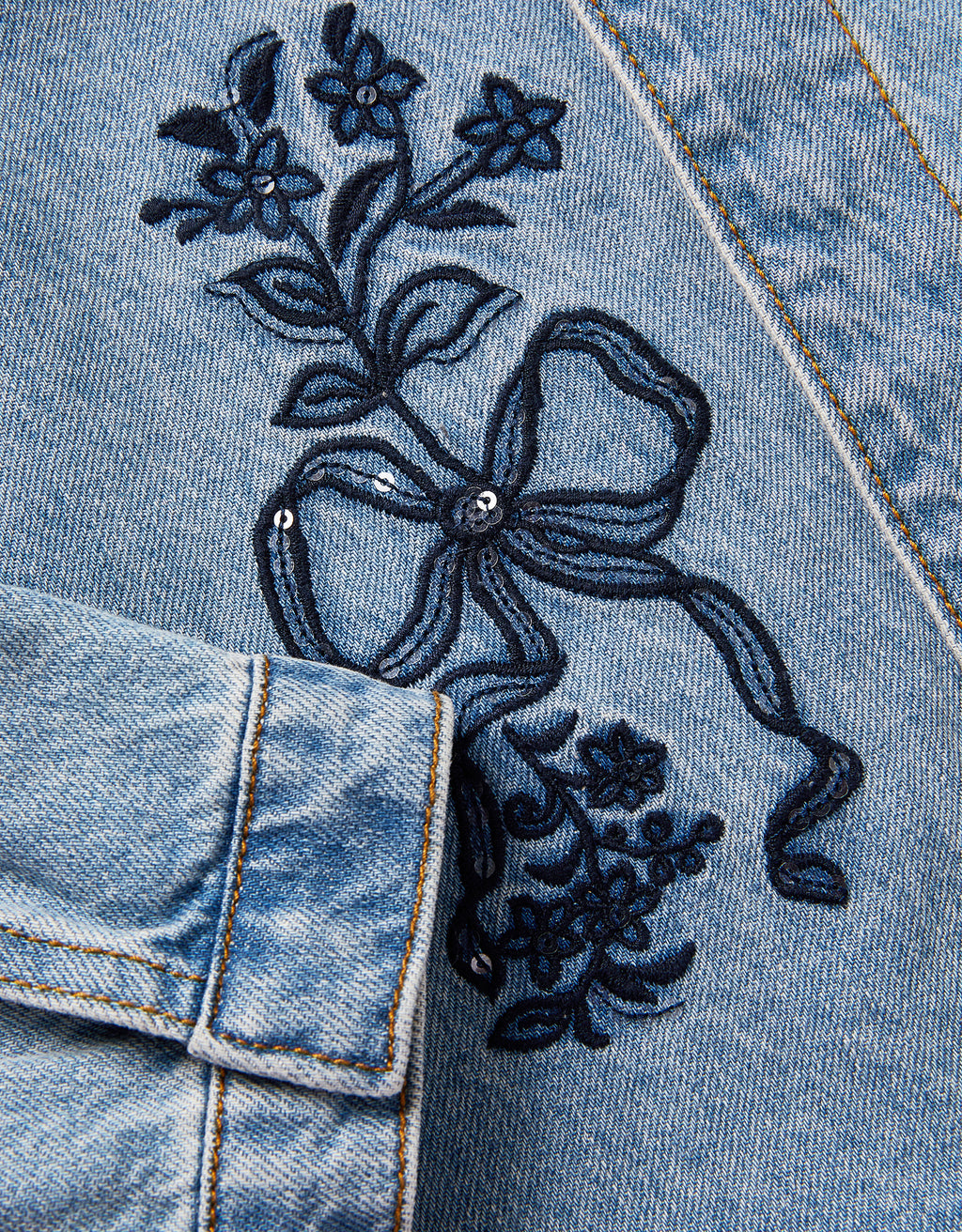 TEKSAS JAKNA - BOW DENIM BOMBER