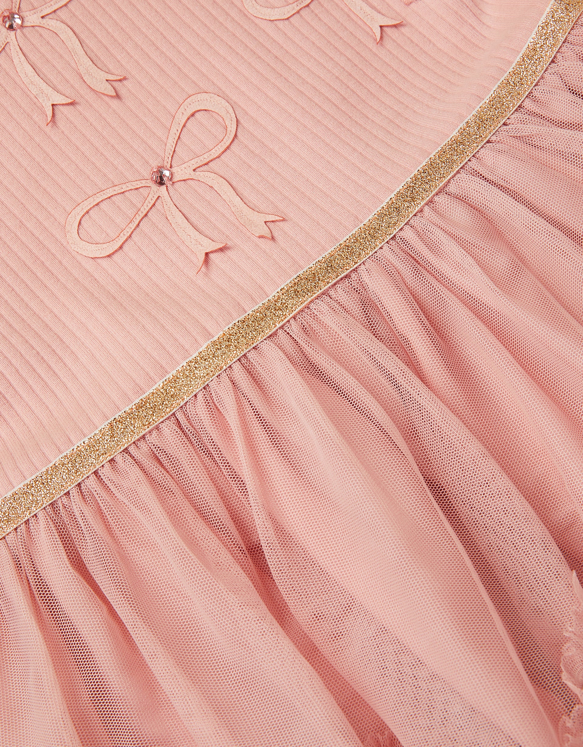 HALJINA - PINK RIBBED BOW DRESS 2 1