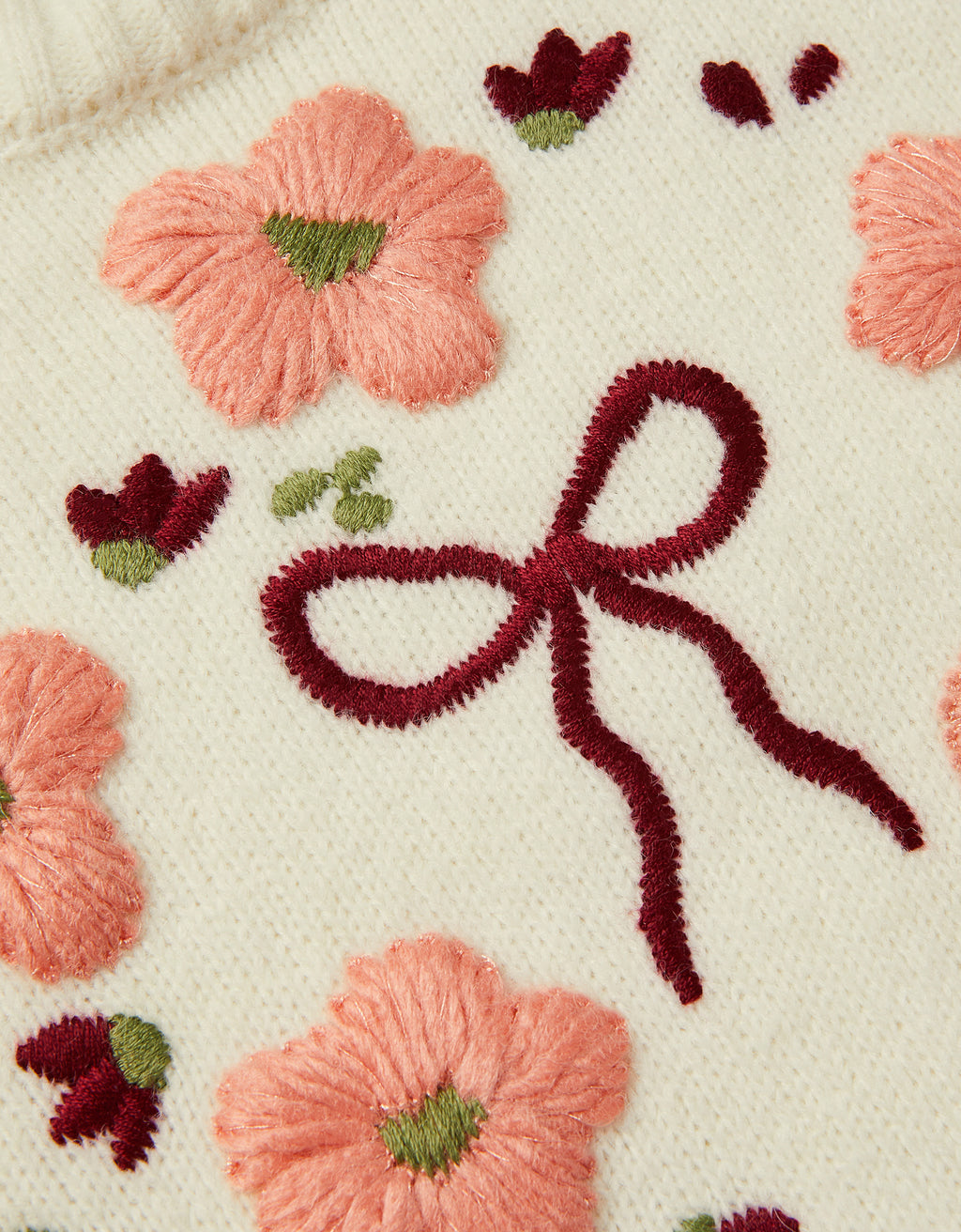 DZEMPER - CHUNKY FLORAL EMB KNIT JU