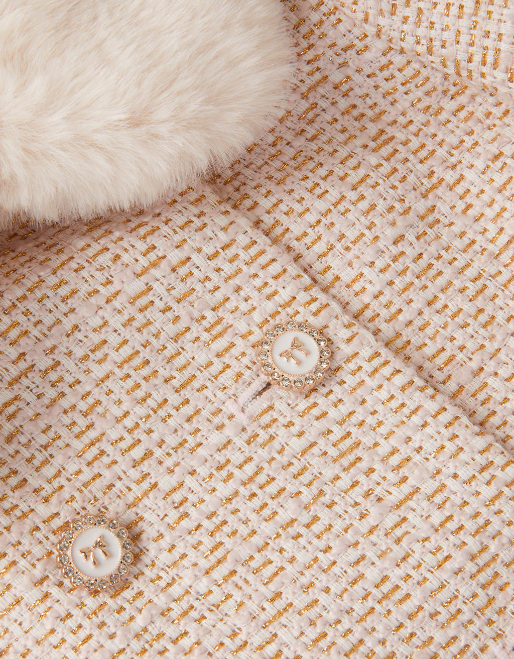 KAPUT - TWEED COAT FUR COLLAR