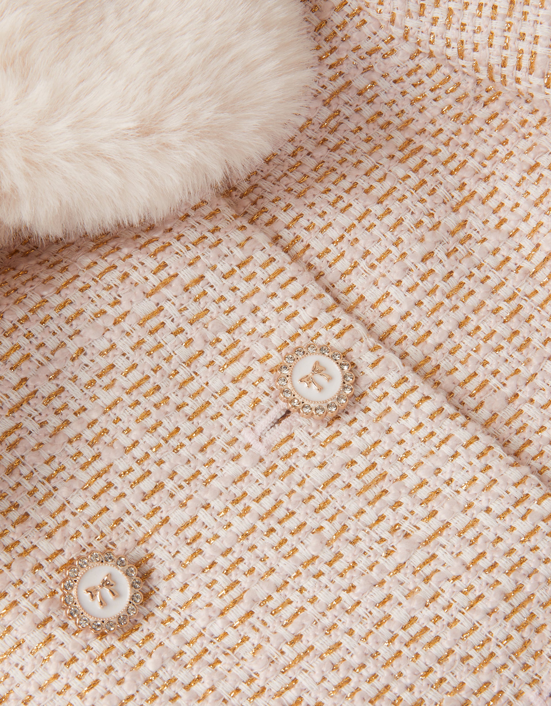 KAPUT - TWEED COAT FUR COLLAR