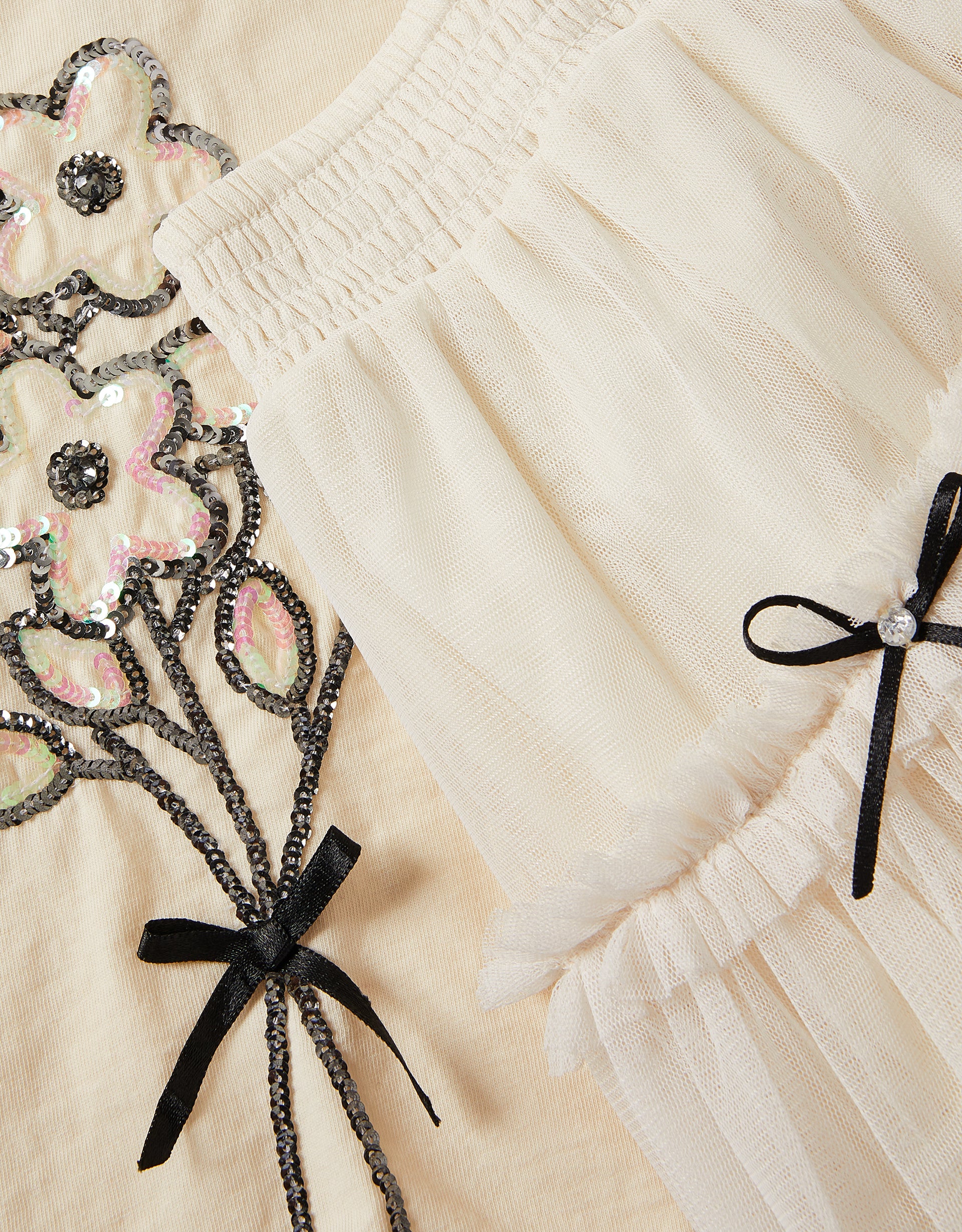 SET - MONO BOW MESH SKIRT SET