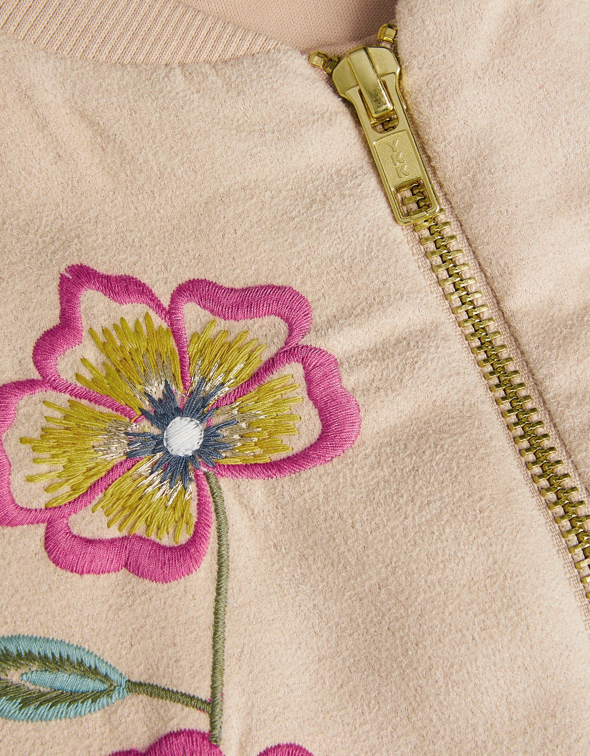 BOMBER JAKNA - SUEDE FLORAL BOMBER