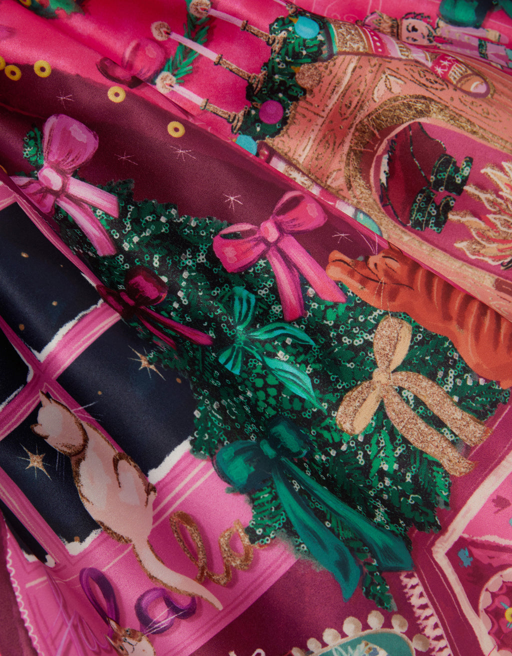 SUKNJA - XMAS SATIN SCENE SKIRT