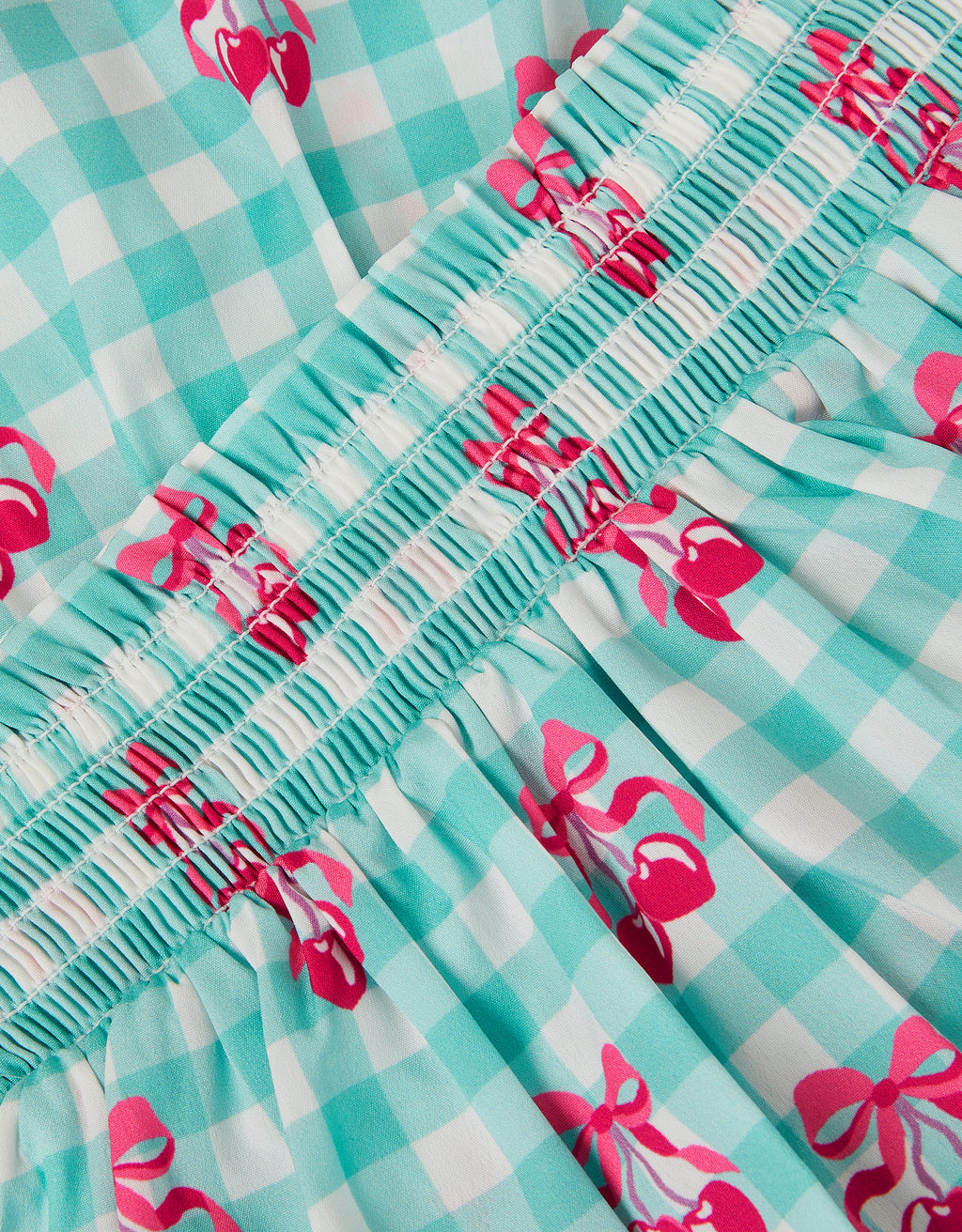 SET - GINGHAM CHERRY SKIRT SET