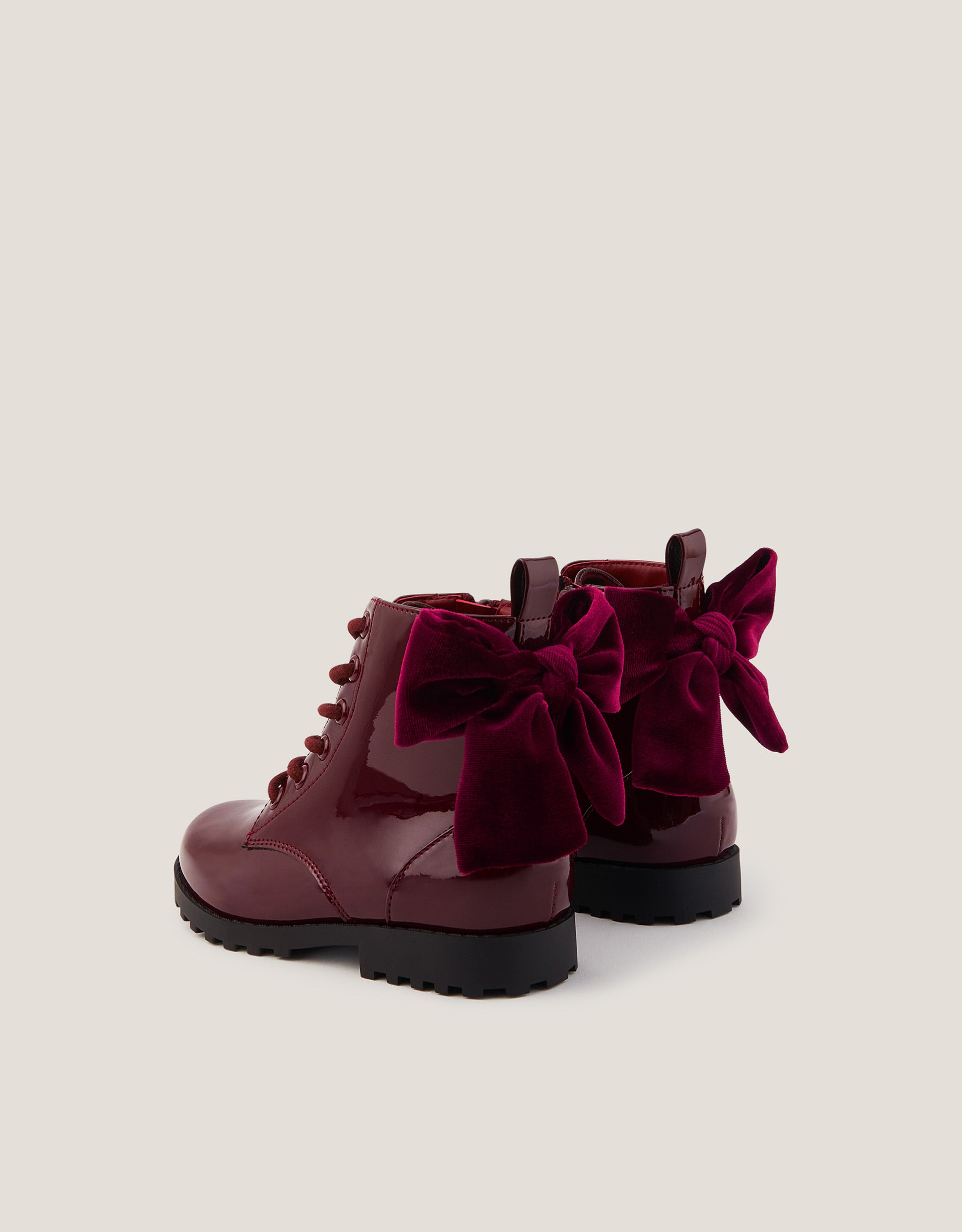 CIZME - BURGANDY VELVET BOW BOOT