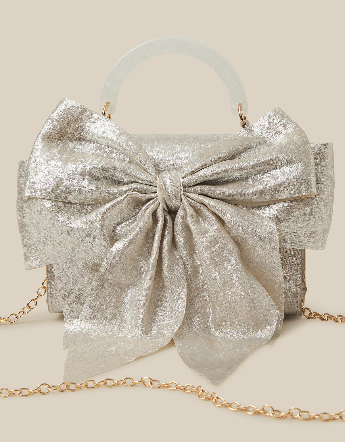 TORBA - SATIN BOW MOP HANDLE BAG