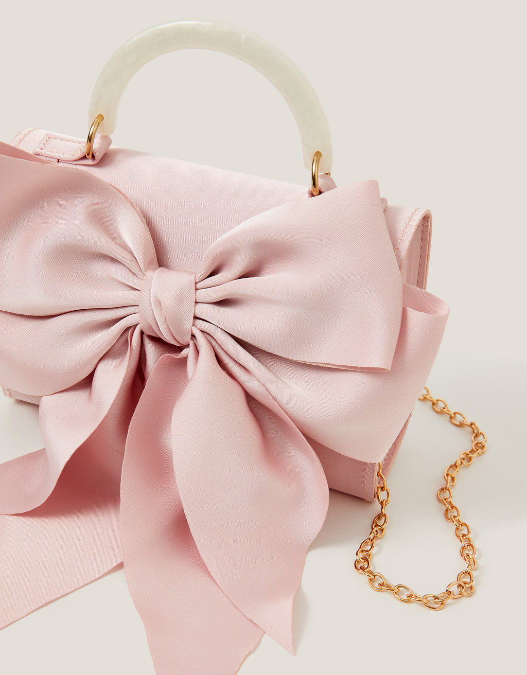 TORBA - SATIN BOW MOP HANDLE BAG