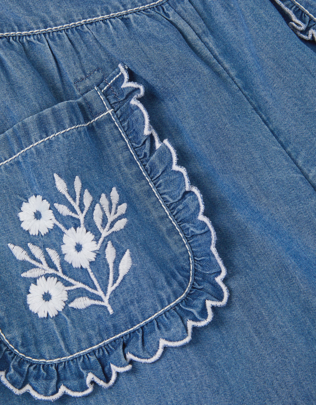 PANTALONE - BLUE SCALLOP CHAM TROUSER