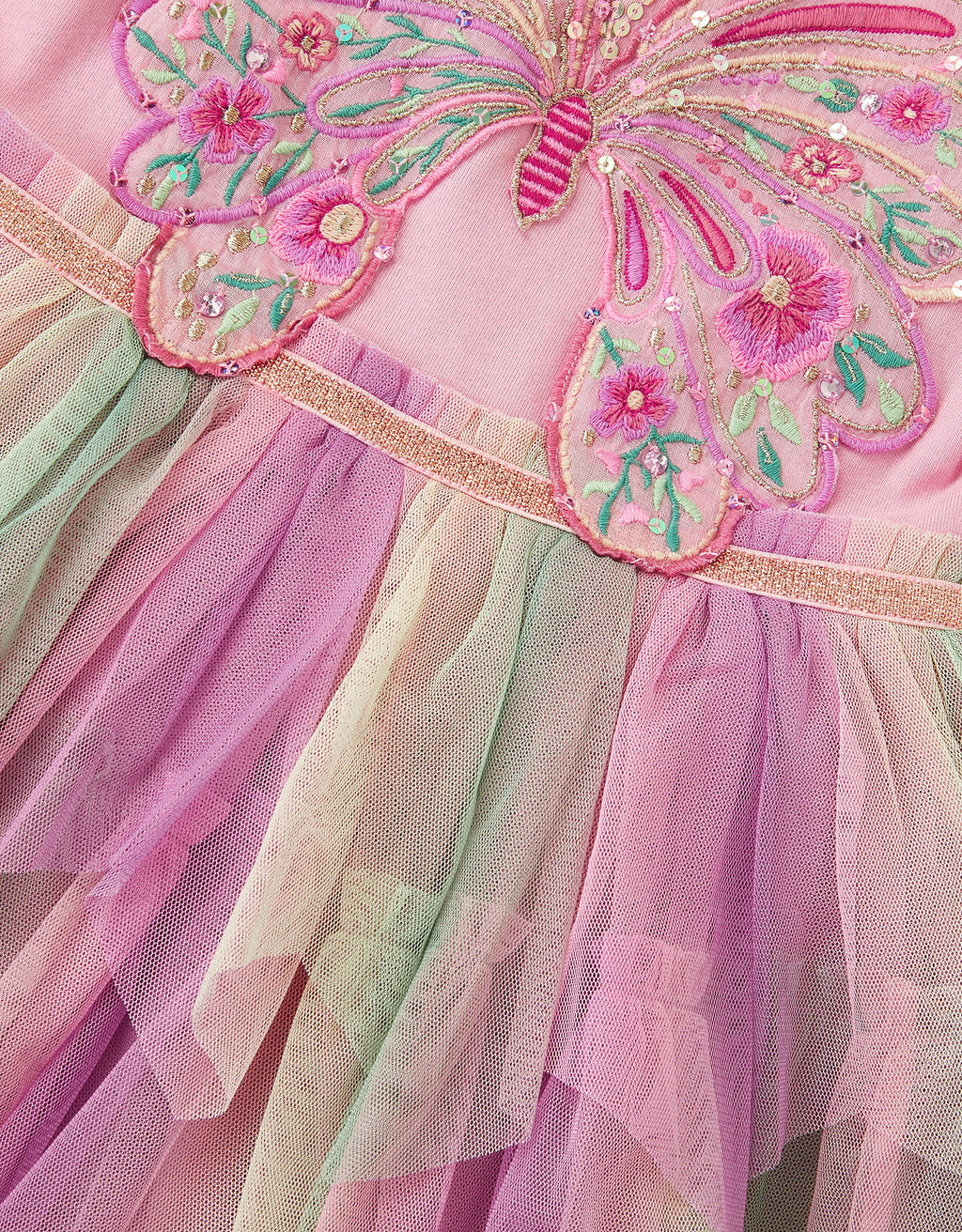 HALJINA - BUTTERFLY EMB DISCO DRESS