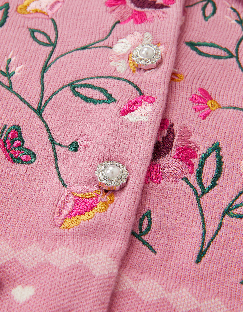 KARDIGAN - FLORAL EMB KNIT CARDIGAN