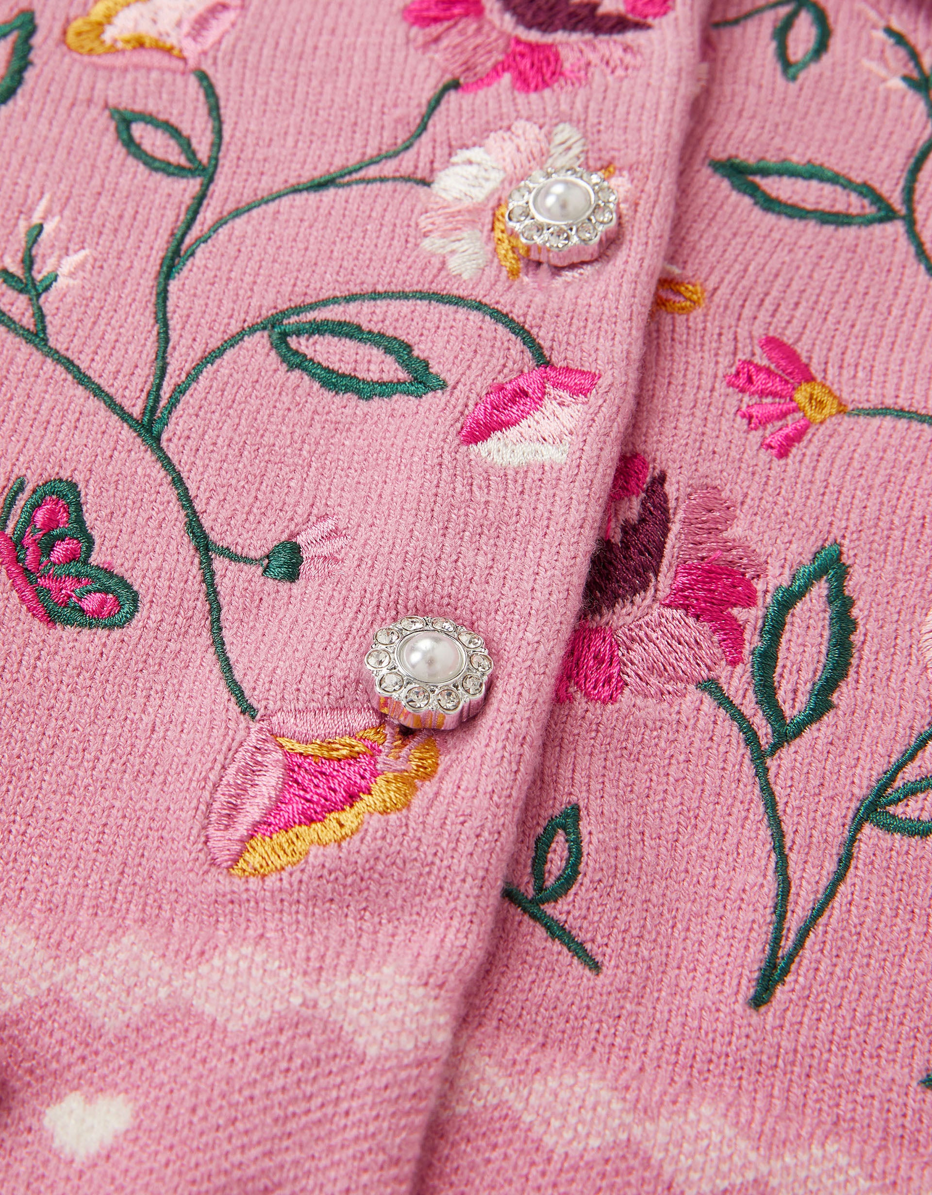 KARDIGAN - FLORAL EMB KNIT CARDIGAN
