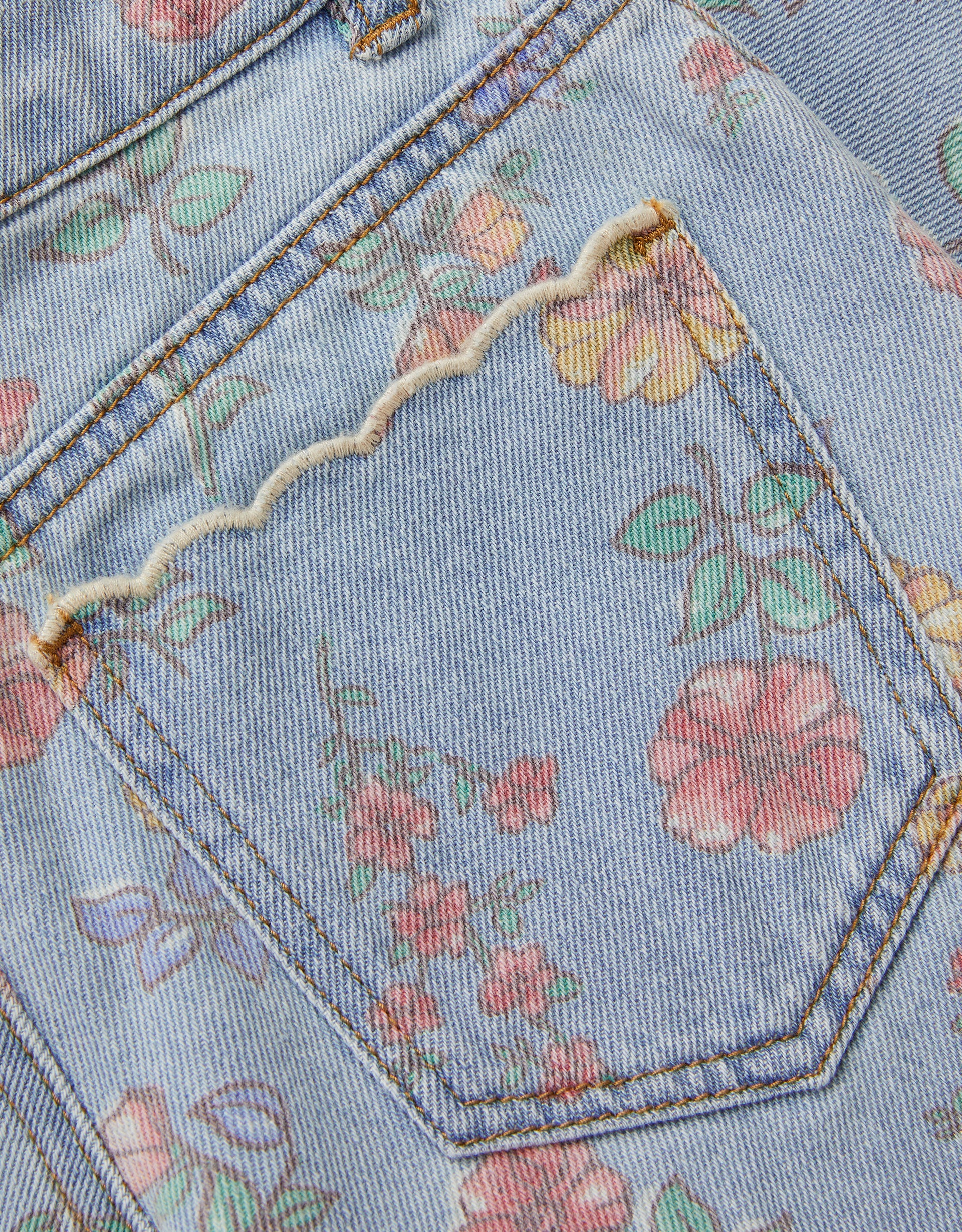 FARMERKE - FLORAL SCALLOP DENIM JEAN