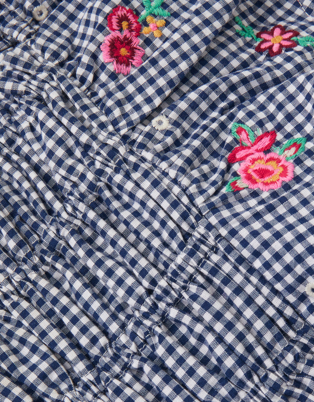 KOMBINEZON - GINGHAM SHIRRED JUMPSUIT