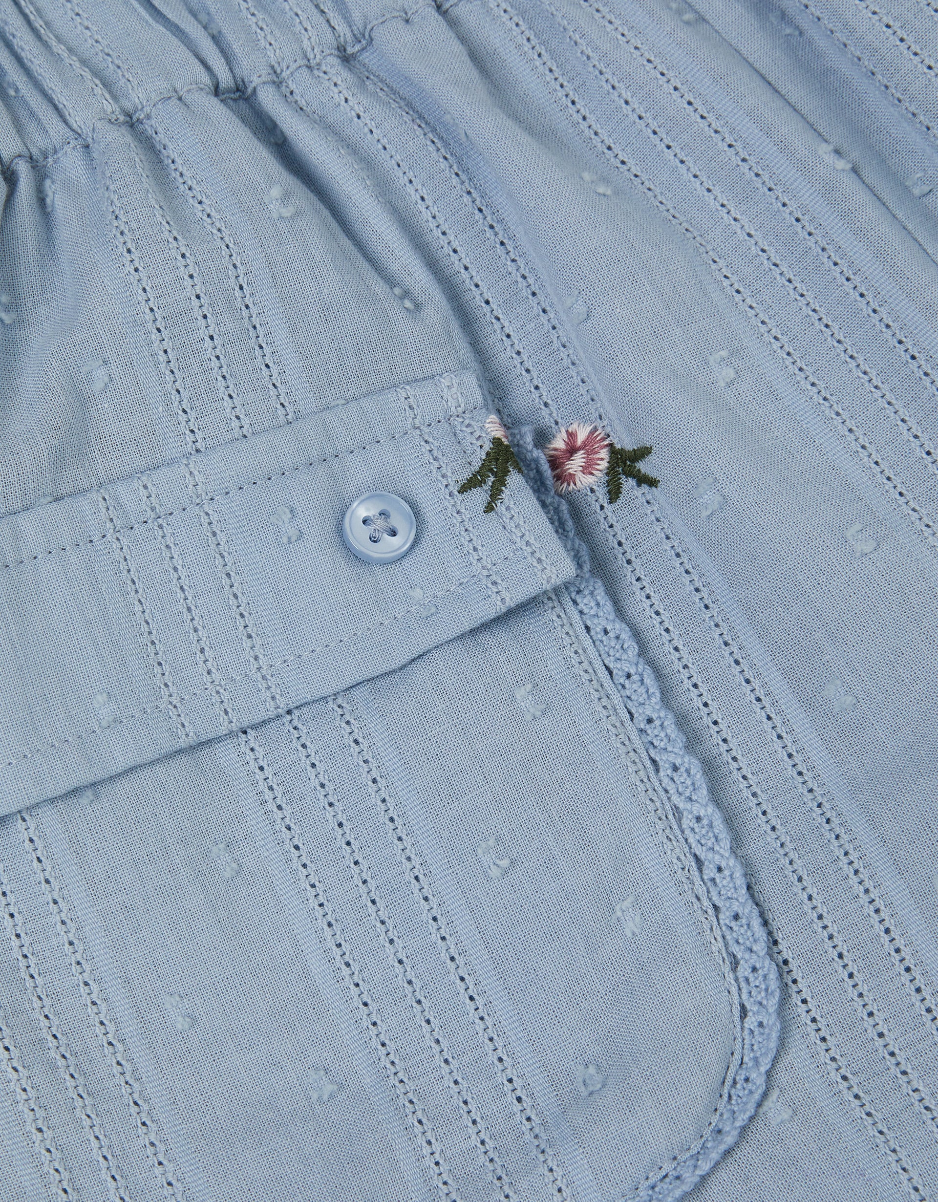 PANTALONE - ROSE BLUE DOBBY TROUSERS