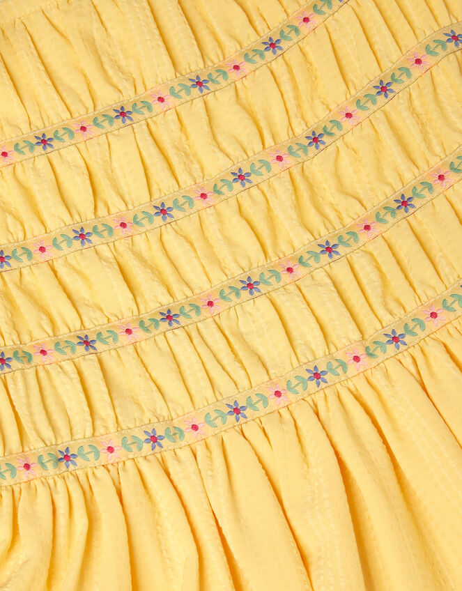 HALJINA - YLLW TEXT SHIRR EPP DRESS
