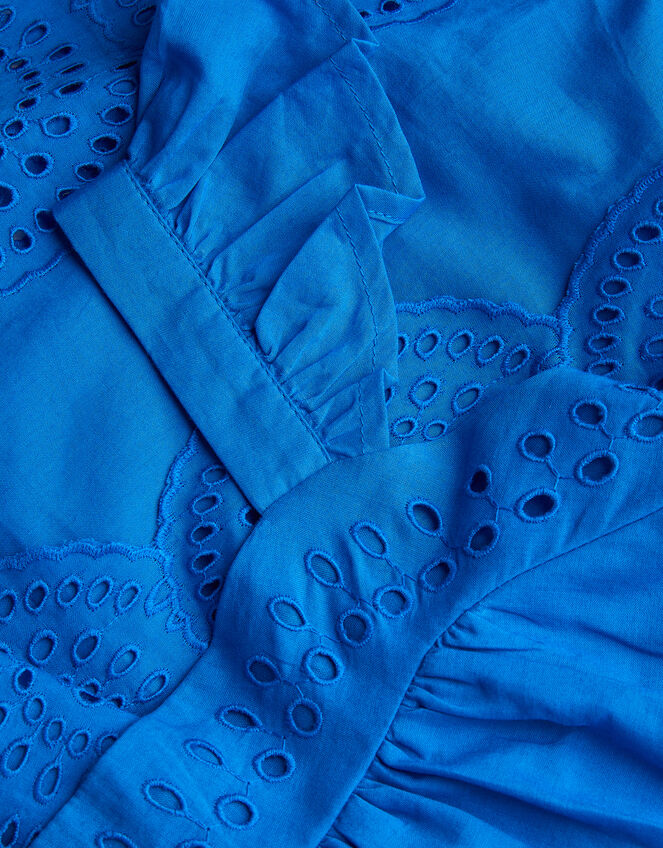 HALJINA - COASTAL BROIDER DRESS BLU