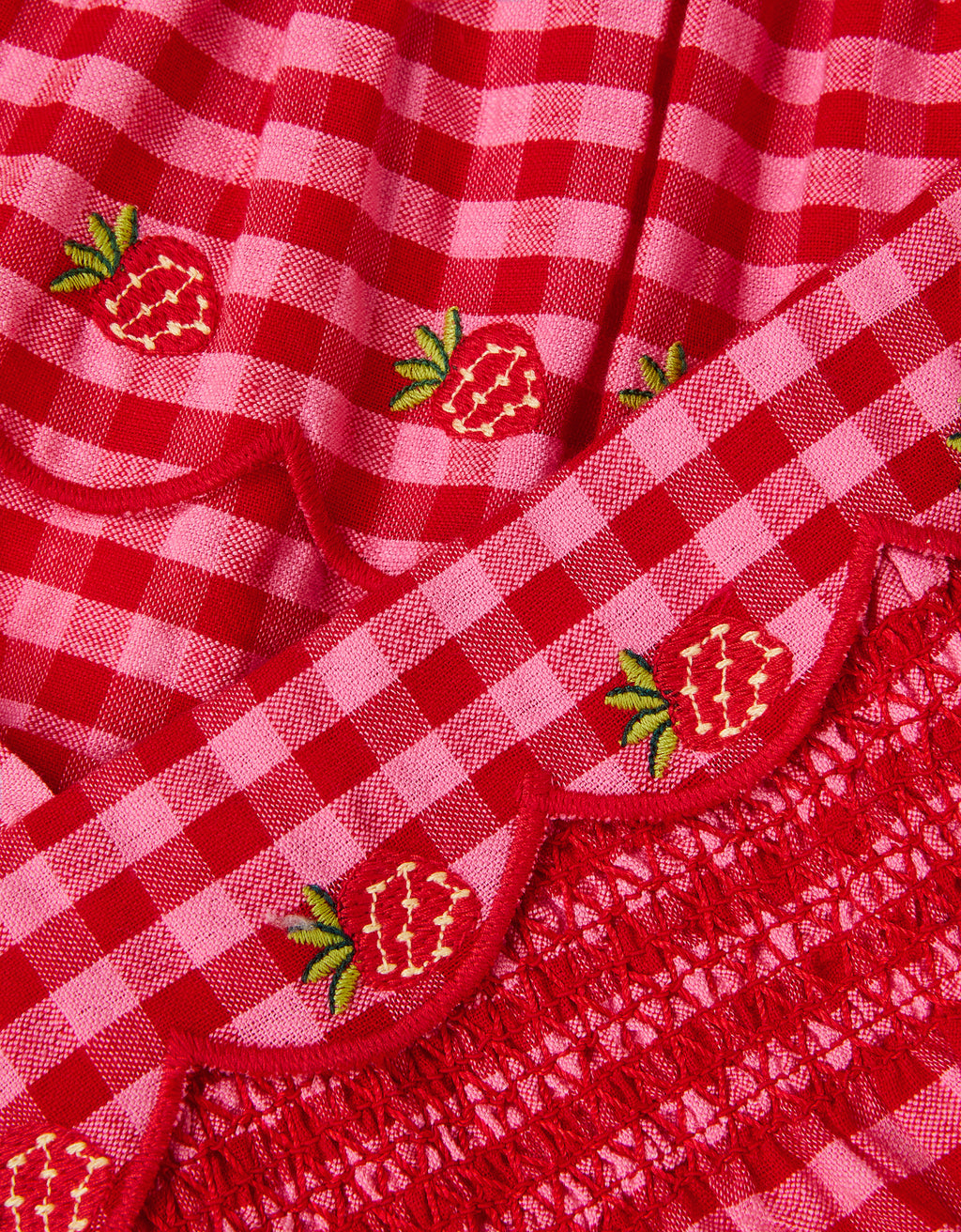 SET - STRWBRRY GINGH TOP/SKIRT
