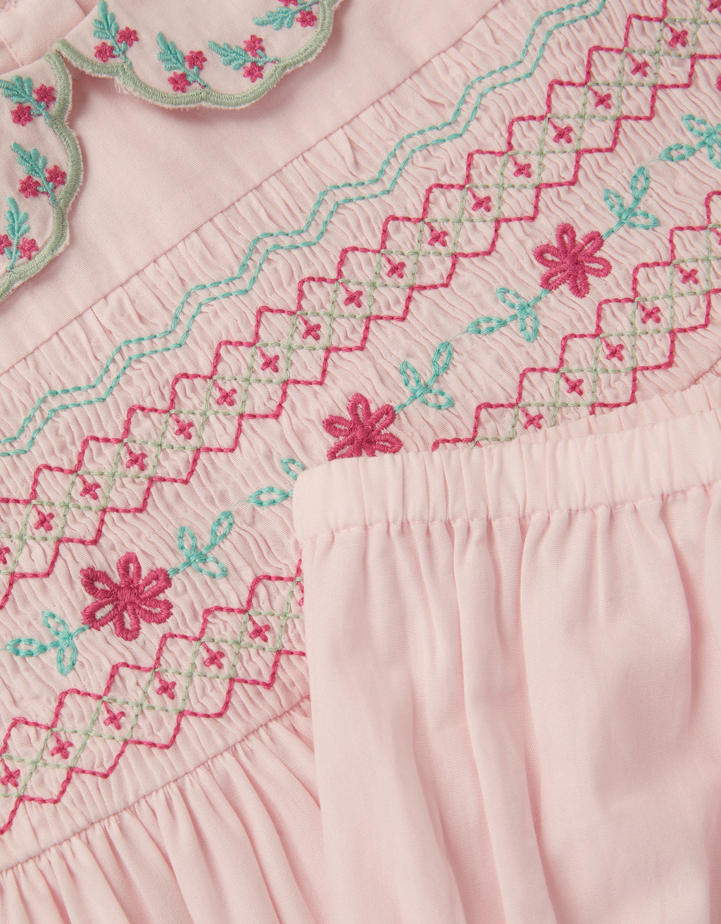 HALJINA - BBY PINK SMOCK DRESS/KNIC