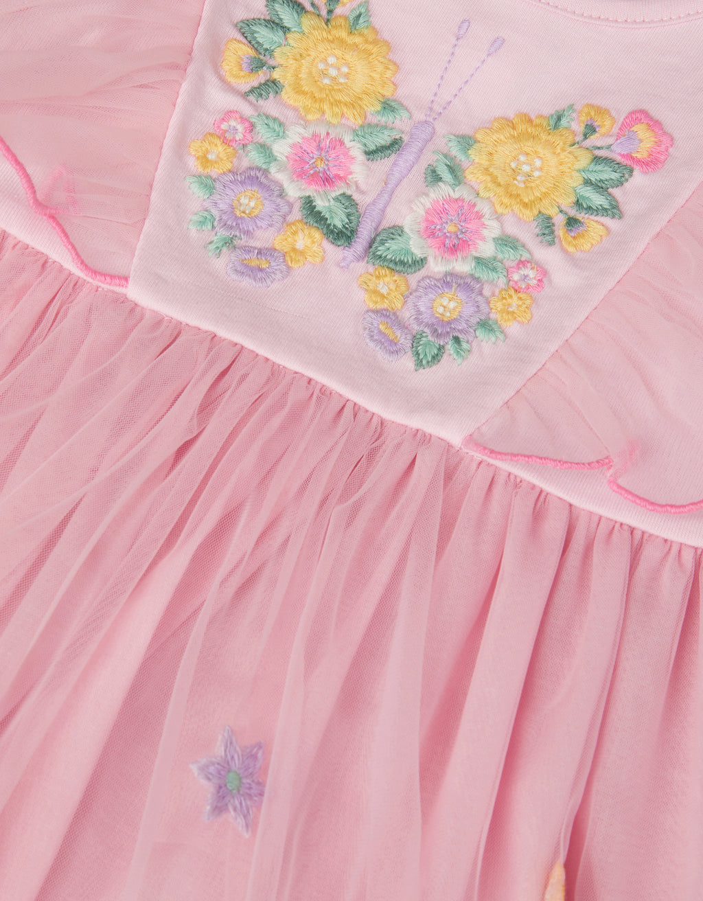 HALJINA - BBY JRSY MESH BFFLY DRESS