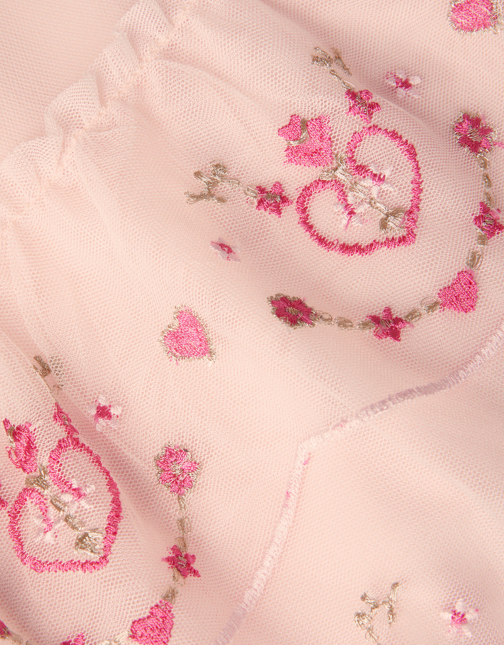 HALJINA - BBY HEART EMB MESH TRAPEZ