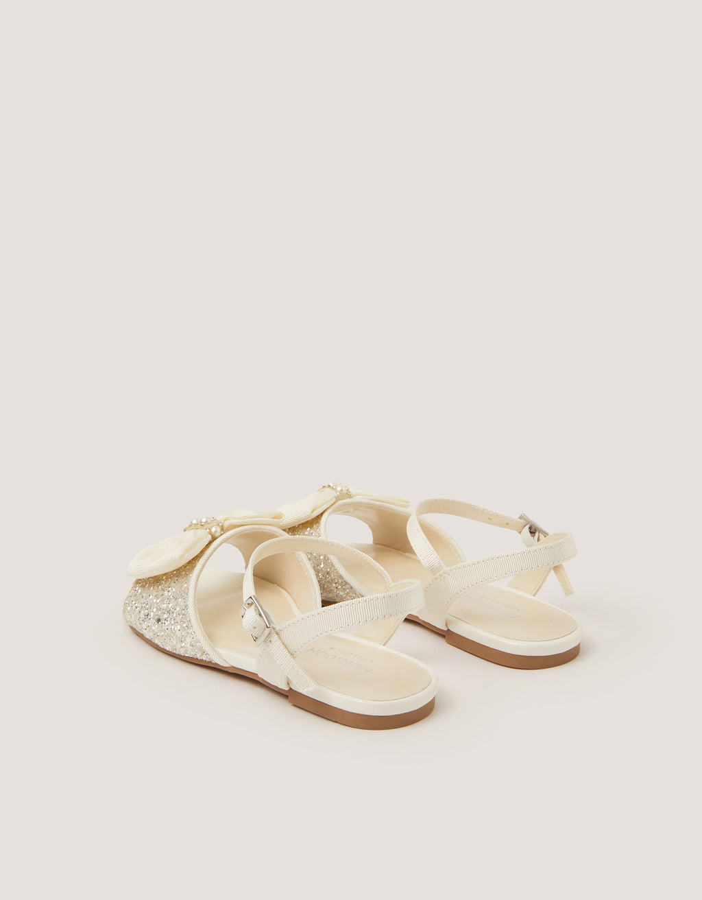 SANDALE - IVORY SPARKLE BOW SANDAL