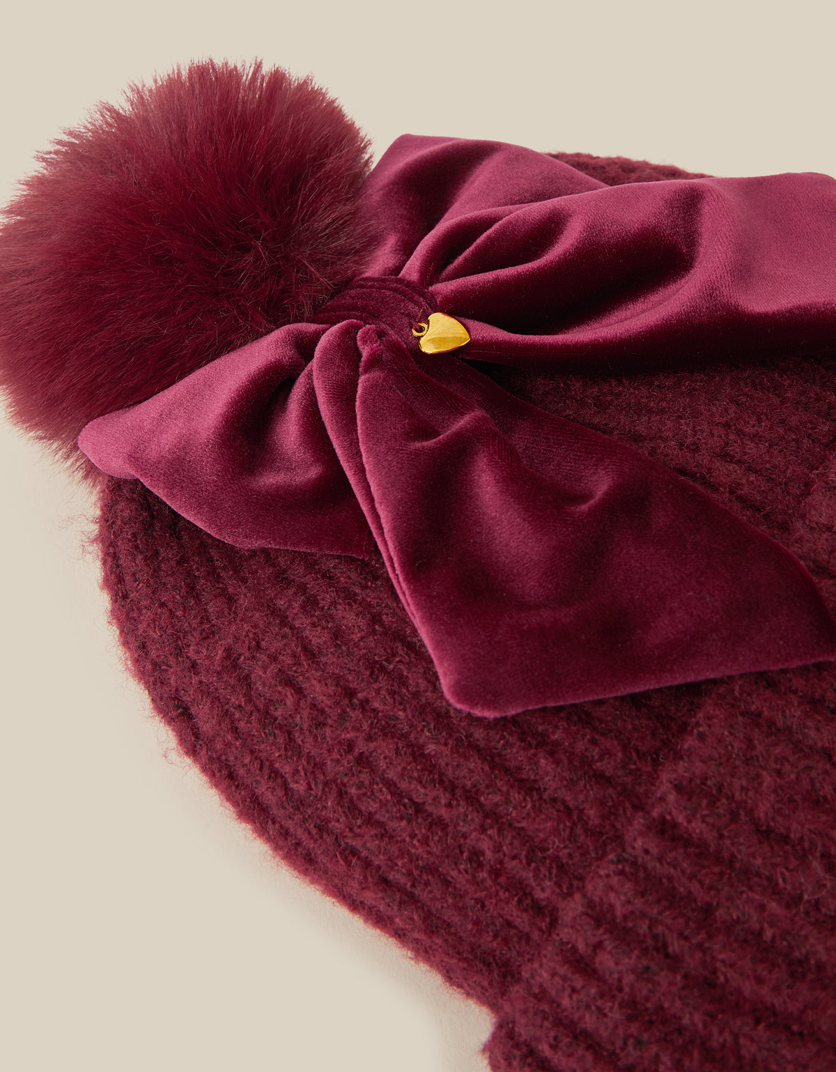 KAPA - BURGUNDY VELVET BOW HAT