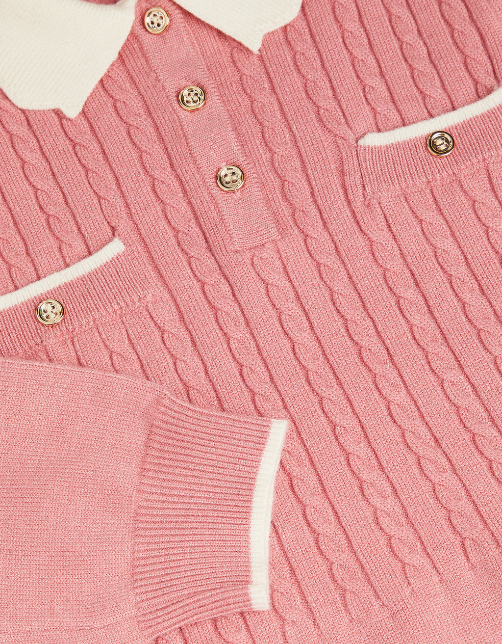 HALJINA - PINK CABLE KNITTED DRESS