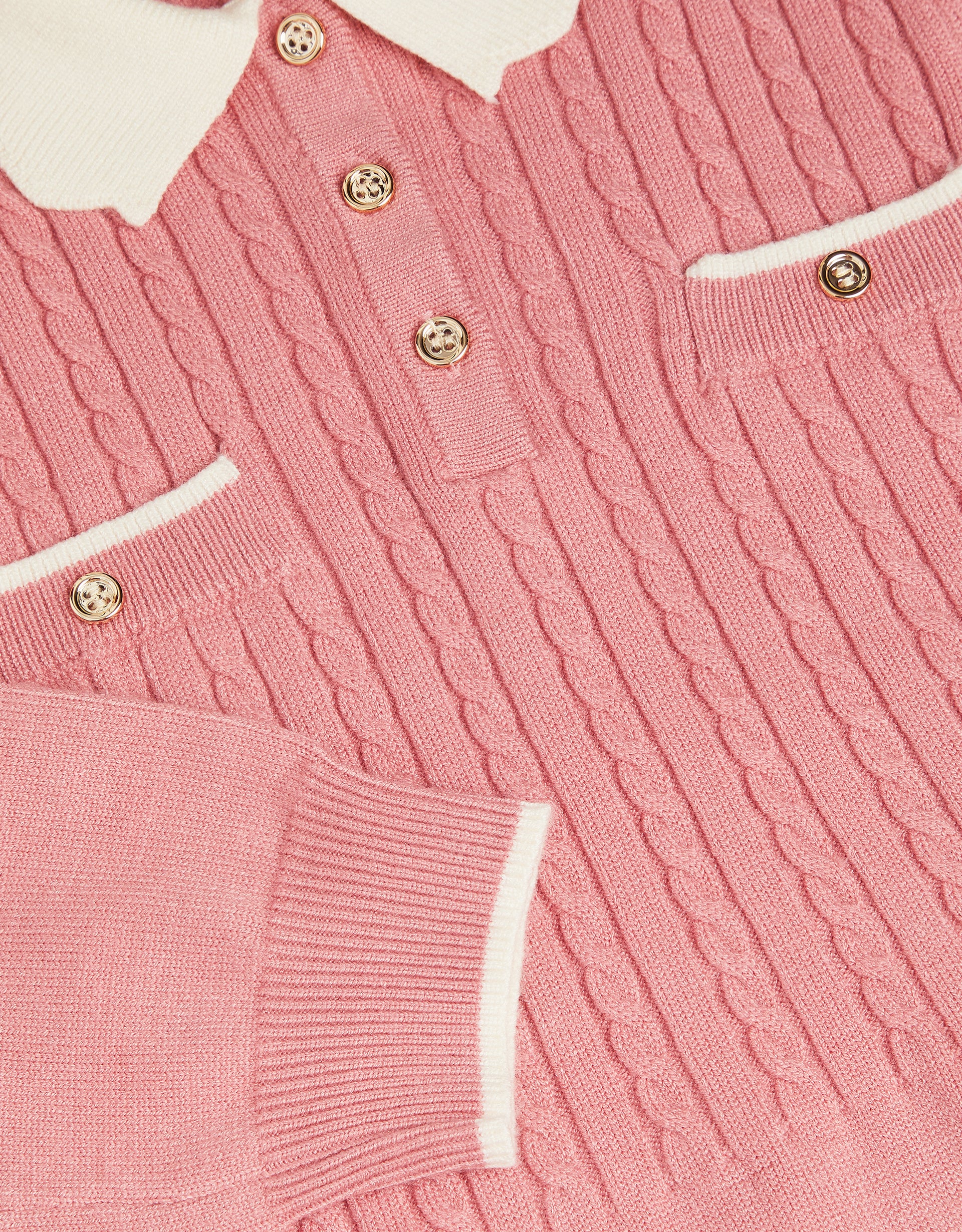 HALJINA - PINK CABLE KNITTED DRESS