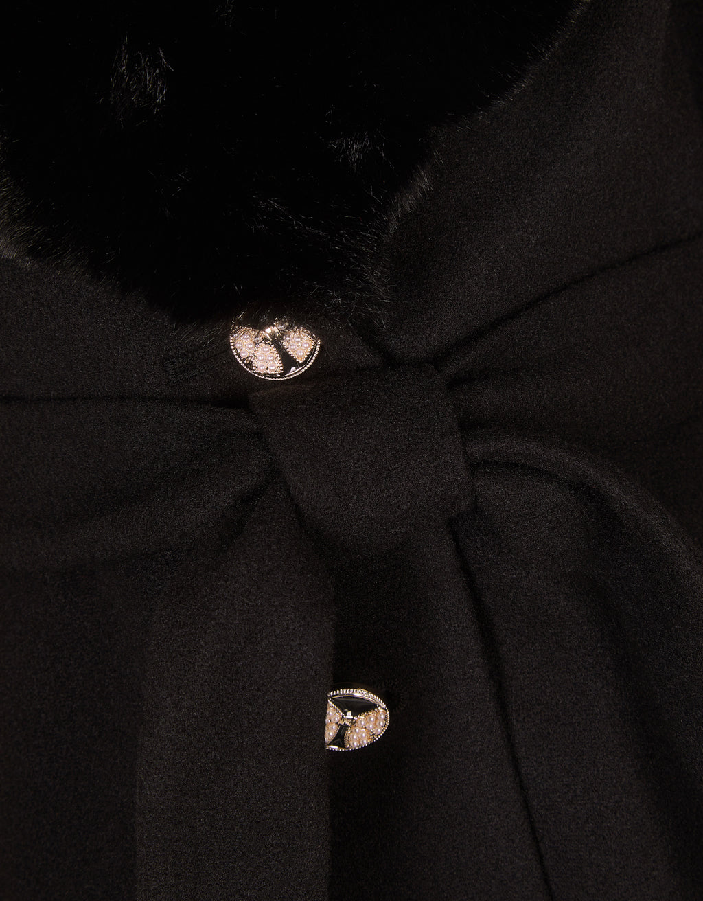 KAPUT - SMART BLACK SHAWL BELTED