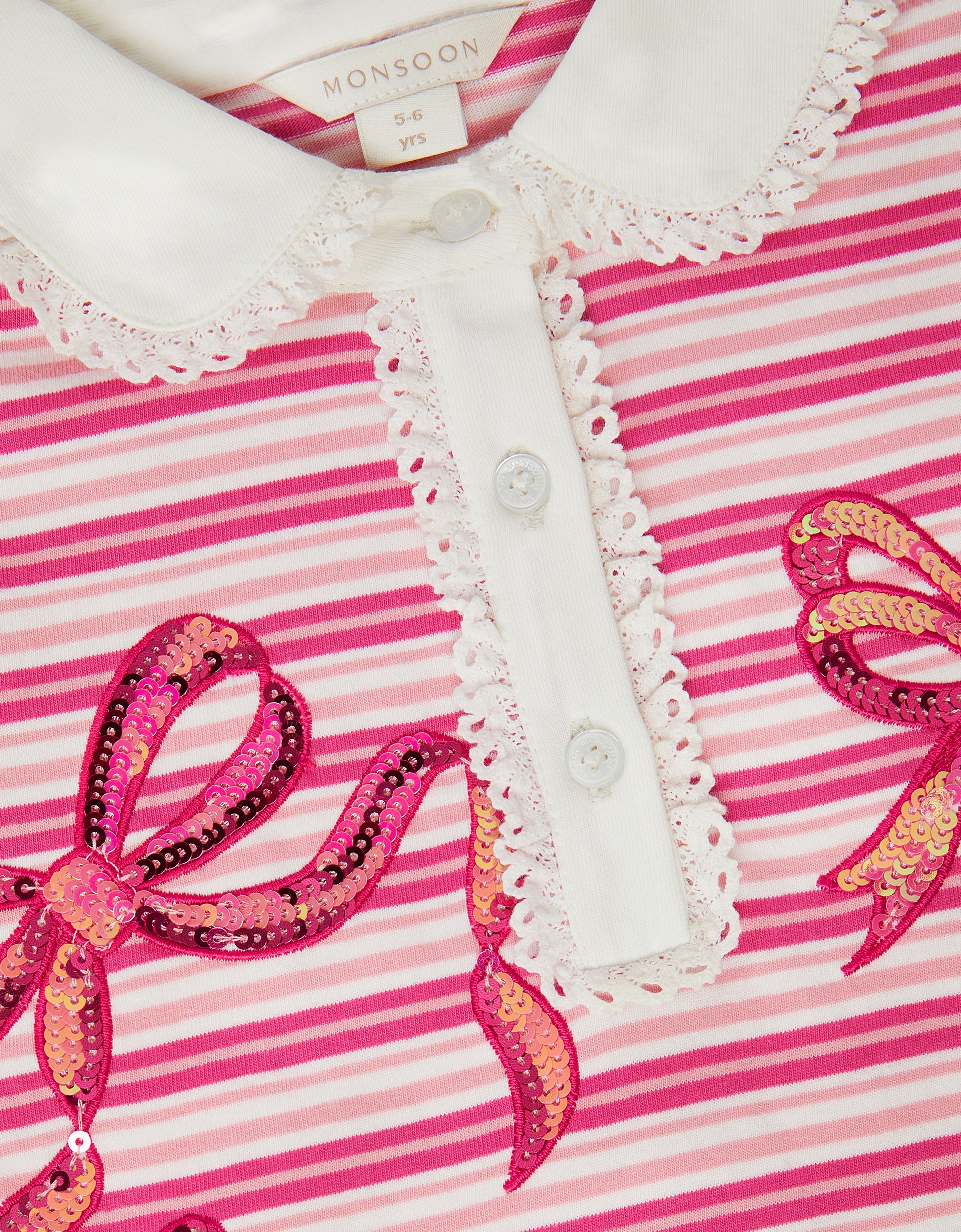 MAJICA - MON CHERI PINK STRIPE EMB