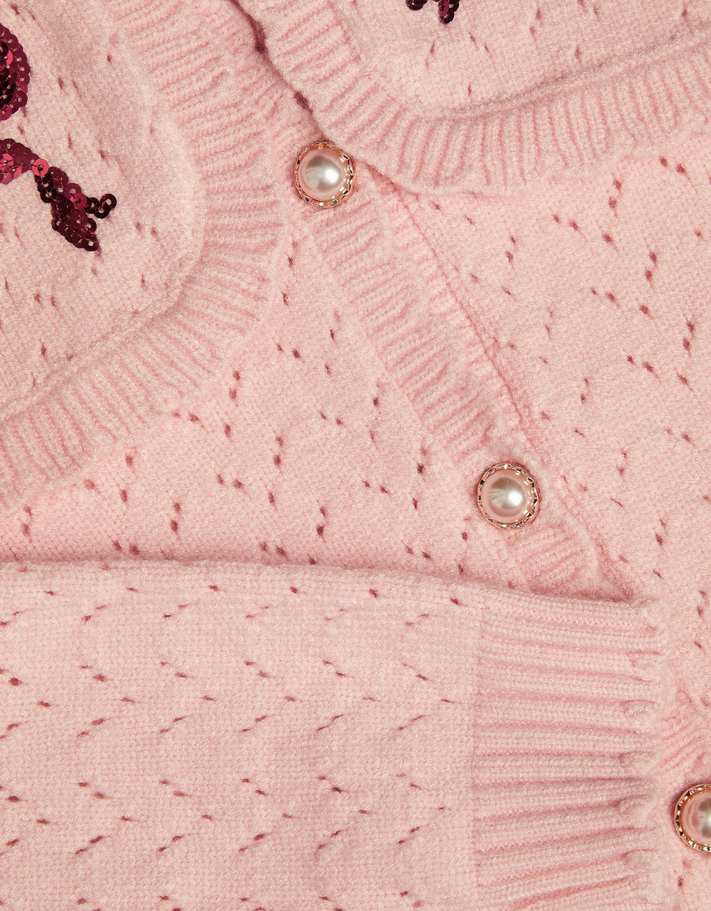 KARDIGAN - PINK POINTELLE CARDIGAN